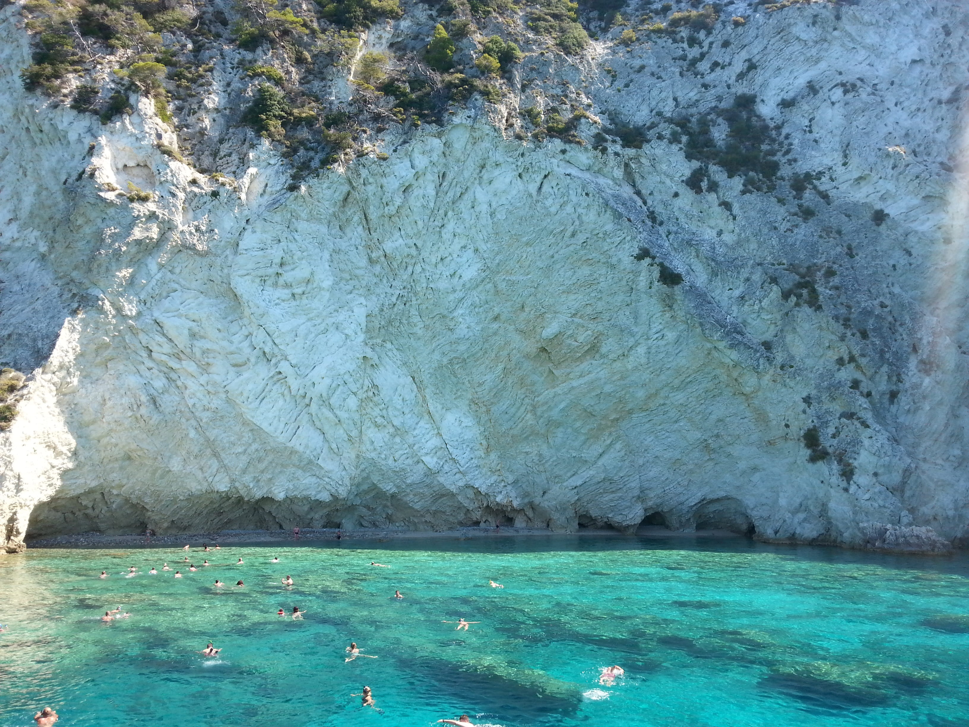 zante, purity, Greece, waterfront, beauty in nature, 2K, solid, sea, no people, beach, island, nature, rock, ionian, swimming, pool, rock - object, mediterranean, HD Wallpaper