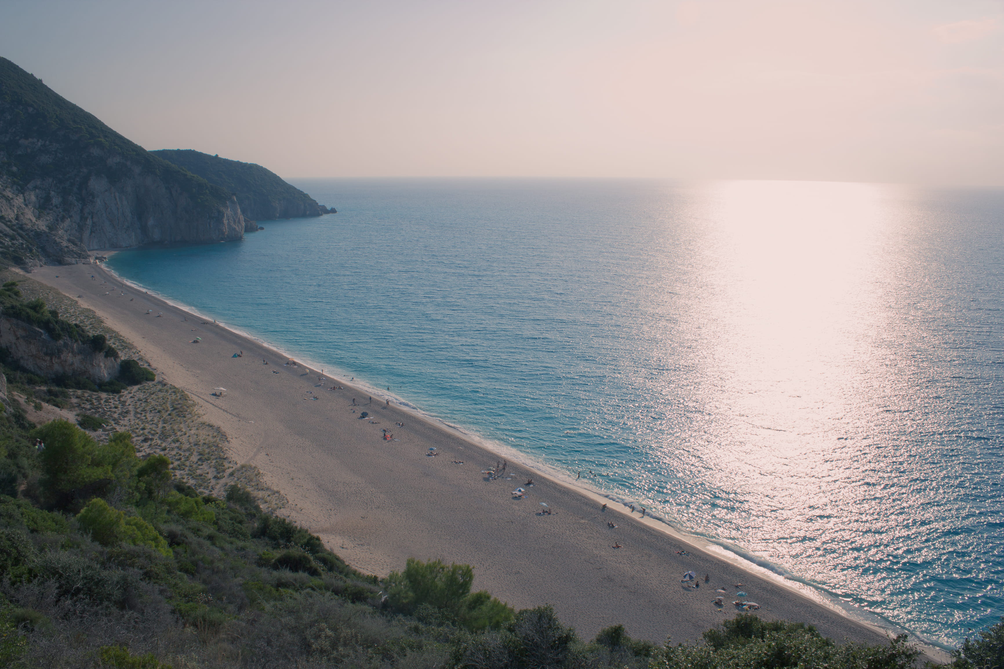horizon, beaches, reef, mountain, greek beaches, greece, tranquility, 2K, sunset, travel, milos, amazing, tranquil scene, sea, outdoors, evening, coastline, HD Wallpaper