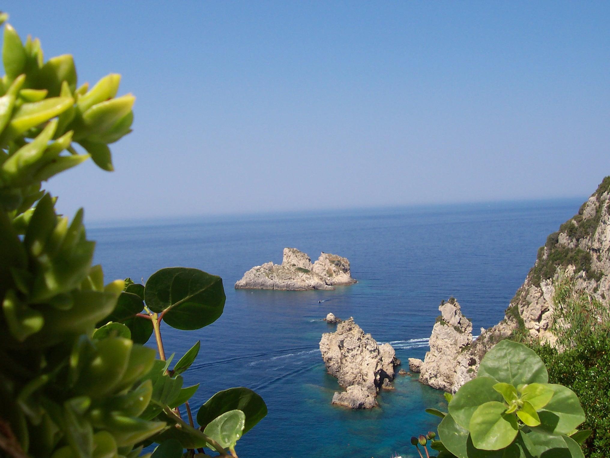 corfu, 1080P, isl, 3d and abstract, water, island, HD Wallpaper