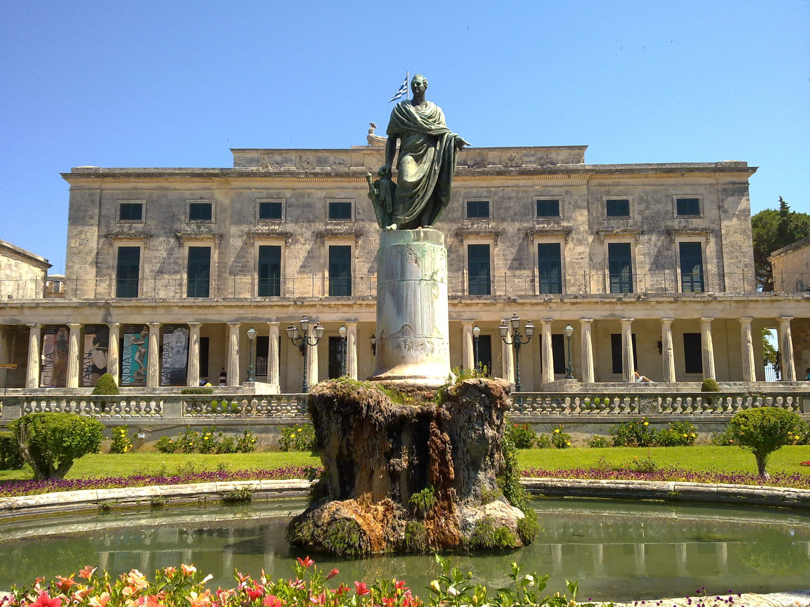 fountain, architecture, history, 2K, built structure, holidays, palace, statue, nature, water, travel, the past, pond, travel destinations, art and craft, HD Wallpaper