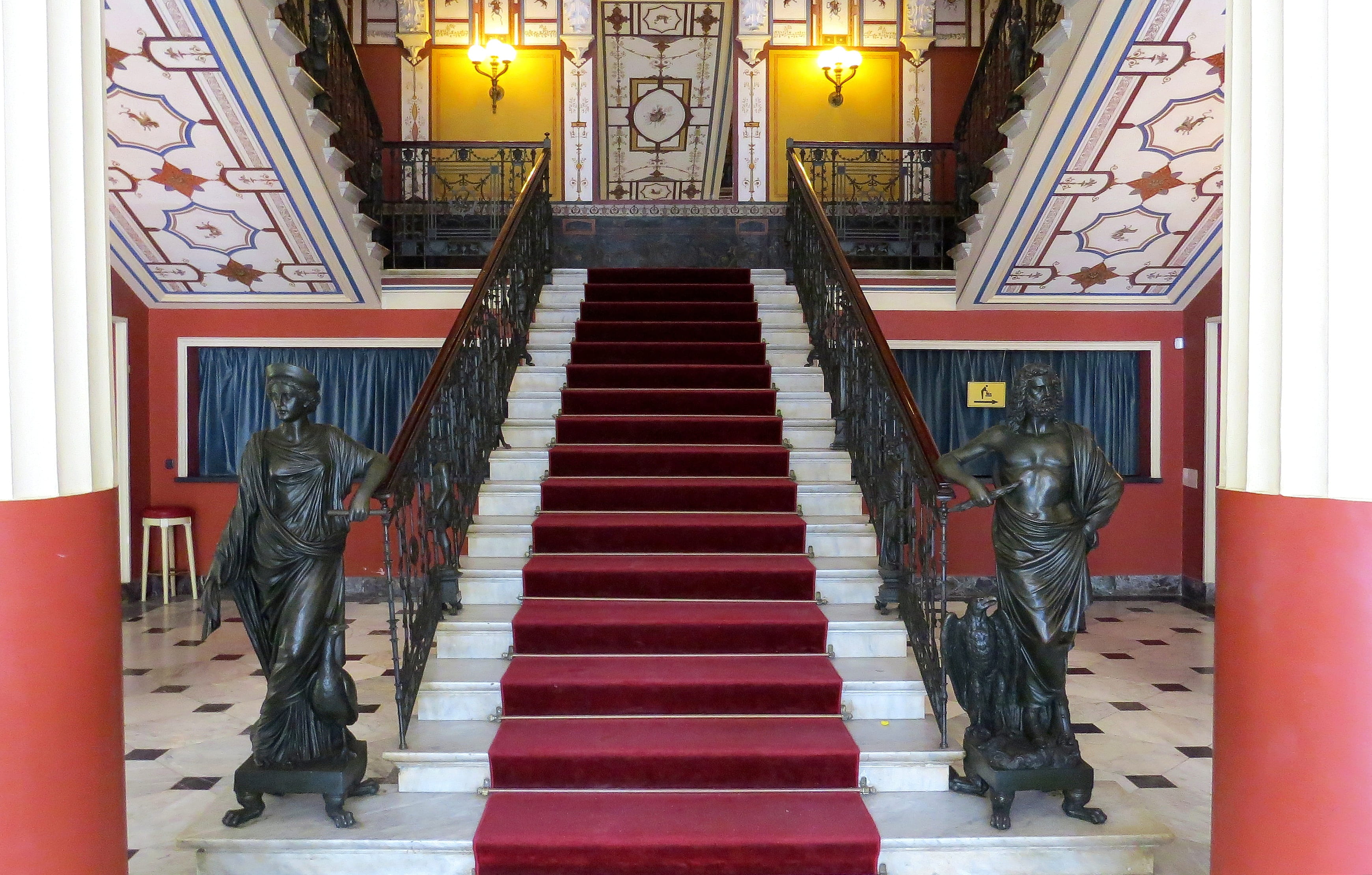 attraction, luxurious, built structure, figure, belief, the way forward, greek, spirituality, place of worship, greece, house, railing, sissi, indoors, HD Wallpaper