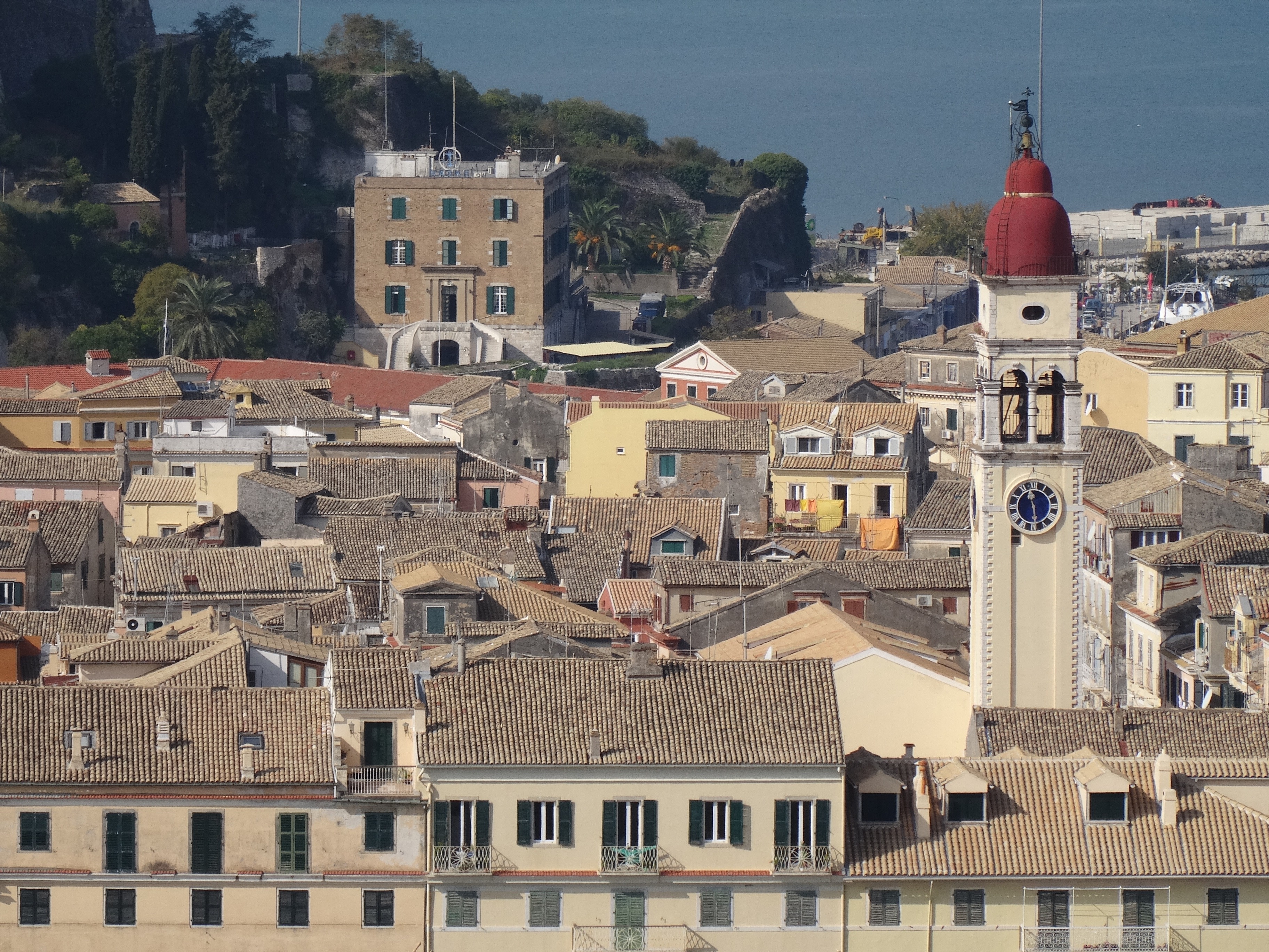 building, greek, residential district, crowd, greece, nature, roof, place of worship, built structure, corfu, buildings, crowded, community, townscape, HD Wallpaper