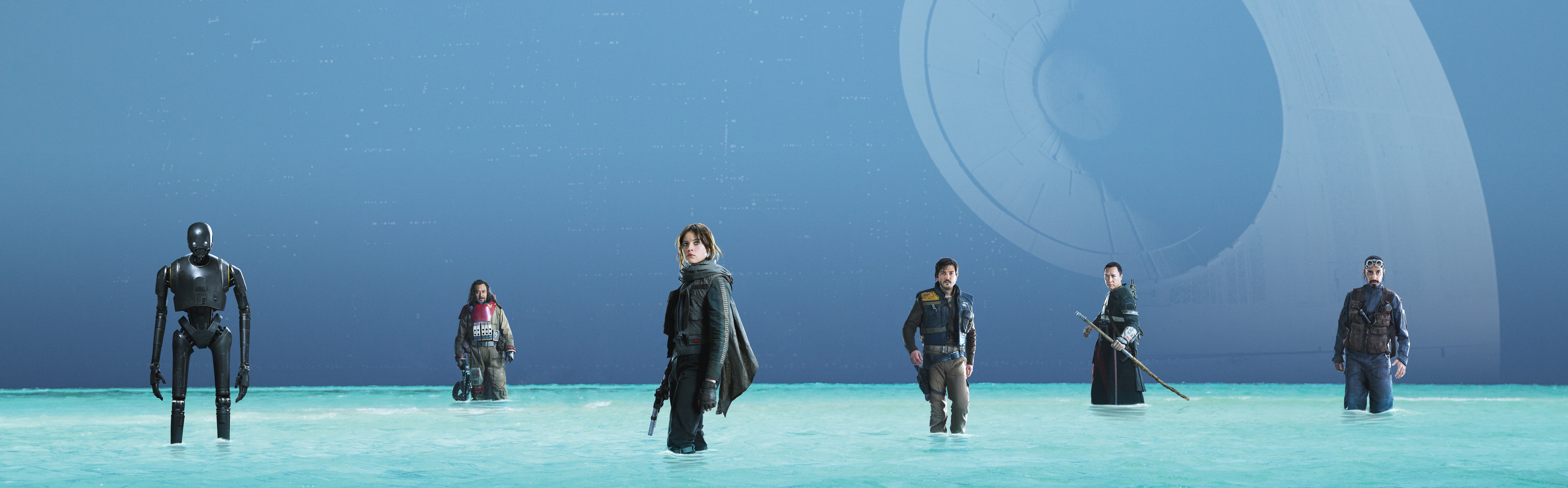 wars, characters, K-2SO, Rogue One: A Star Wars Story, one, 4K, star, Felicity Jones, Donnie Yen, rouge, 8K, 8K, Wen Jiang, HD, Diego Luna, HD Wallpaper