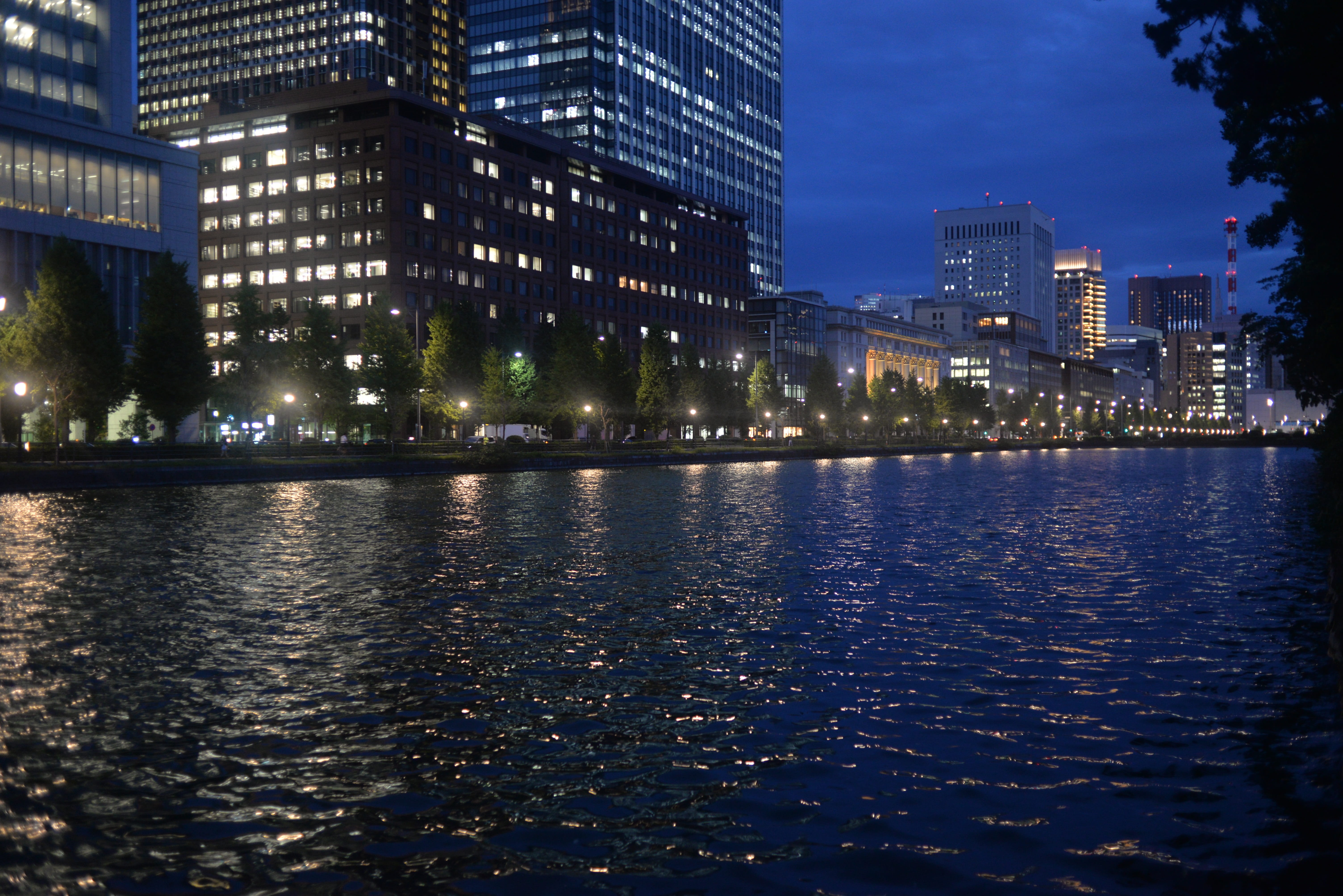 office building exterior, no people, cityscape, Tokyo, 5K, building exterior, financial district, jiang, reflection, nightlife, built structure, outdoors, HD Wallpaper