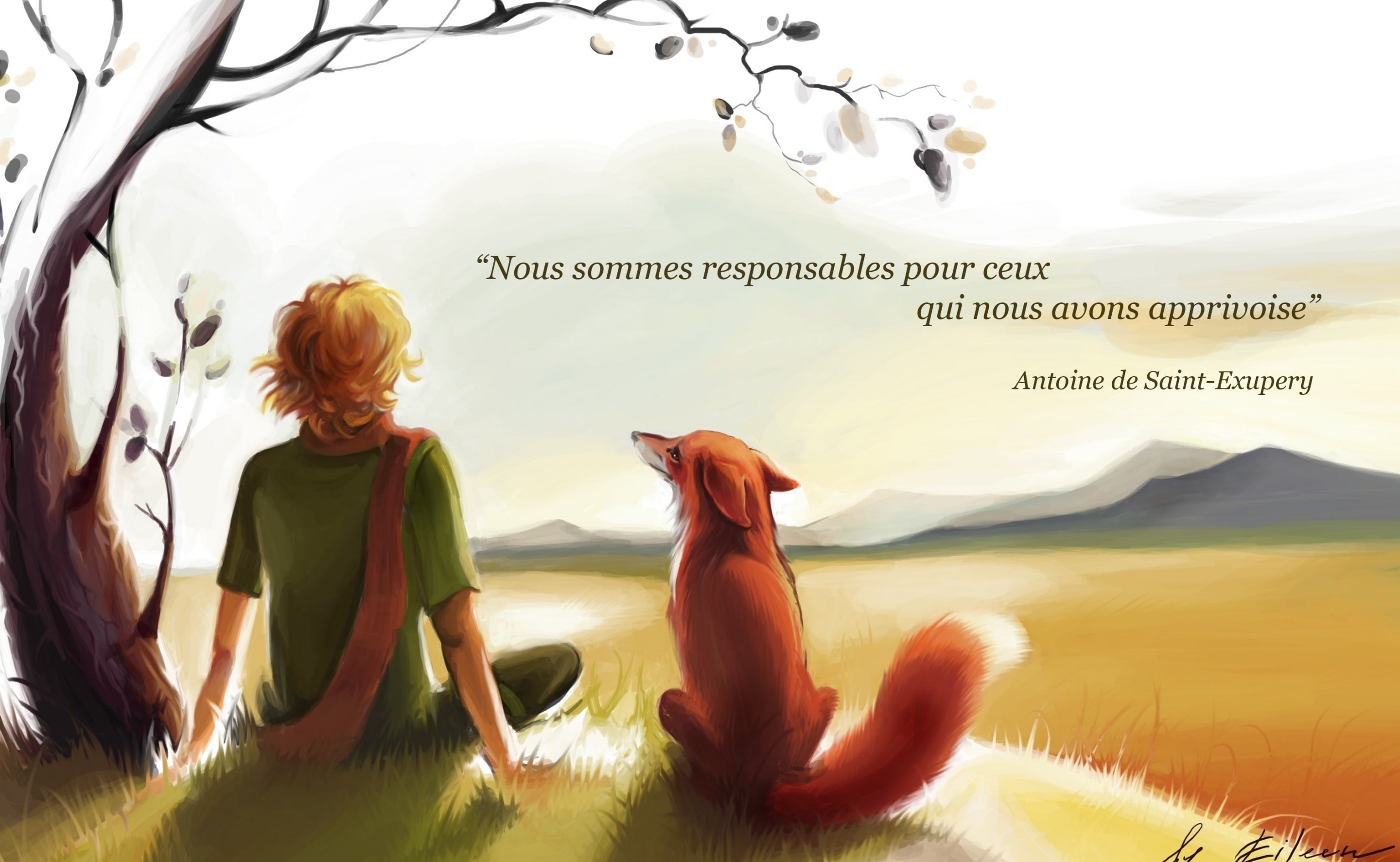 Quote, character, haired, real people, nature, rear view, mammal, Artistic, lifestyles, dog, leisure activity, sky, one person, Exupery, hairstyle, one animal, HD Wallpaper
