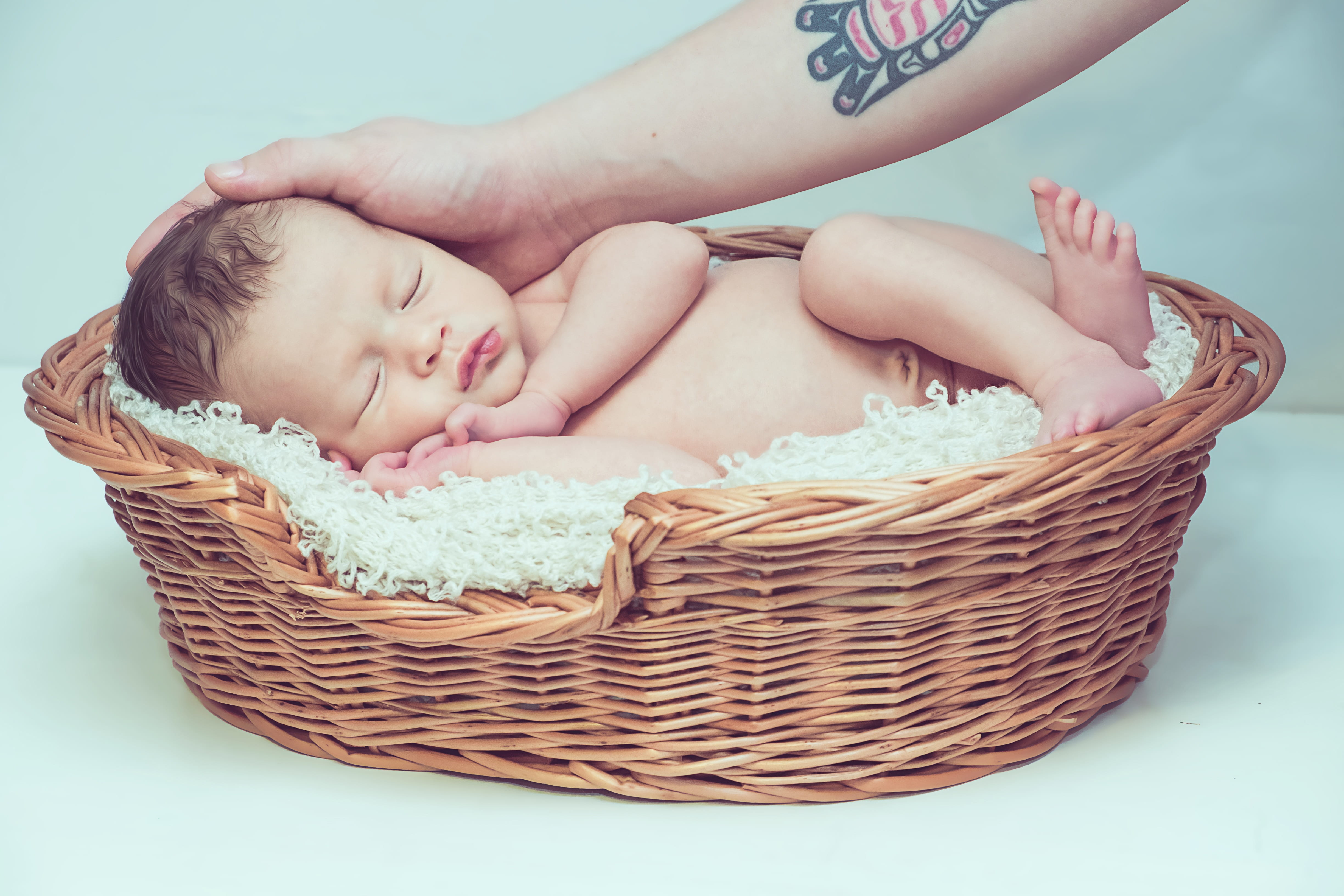 photoshoot, innocence, family, toddler, boy, basket, brown, real people, babyhood, small child, young, cute, newborn, children photographer, indoors, wicker, HD Wallpaper