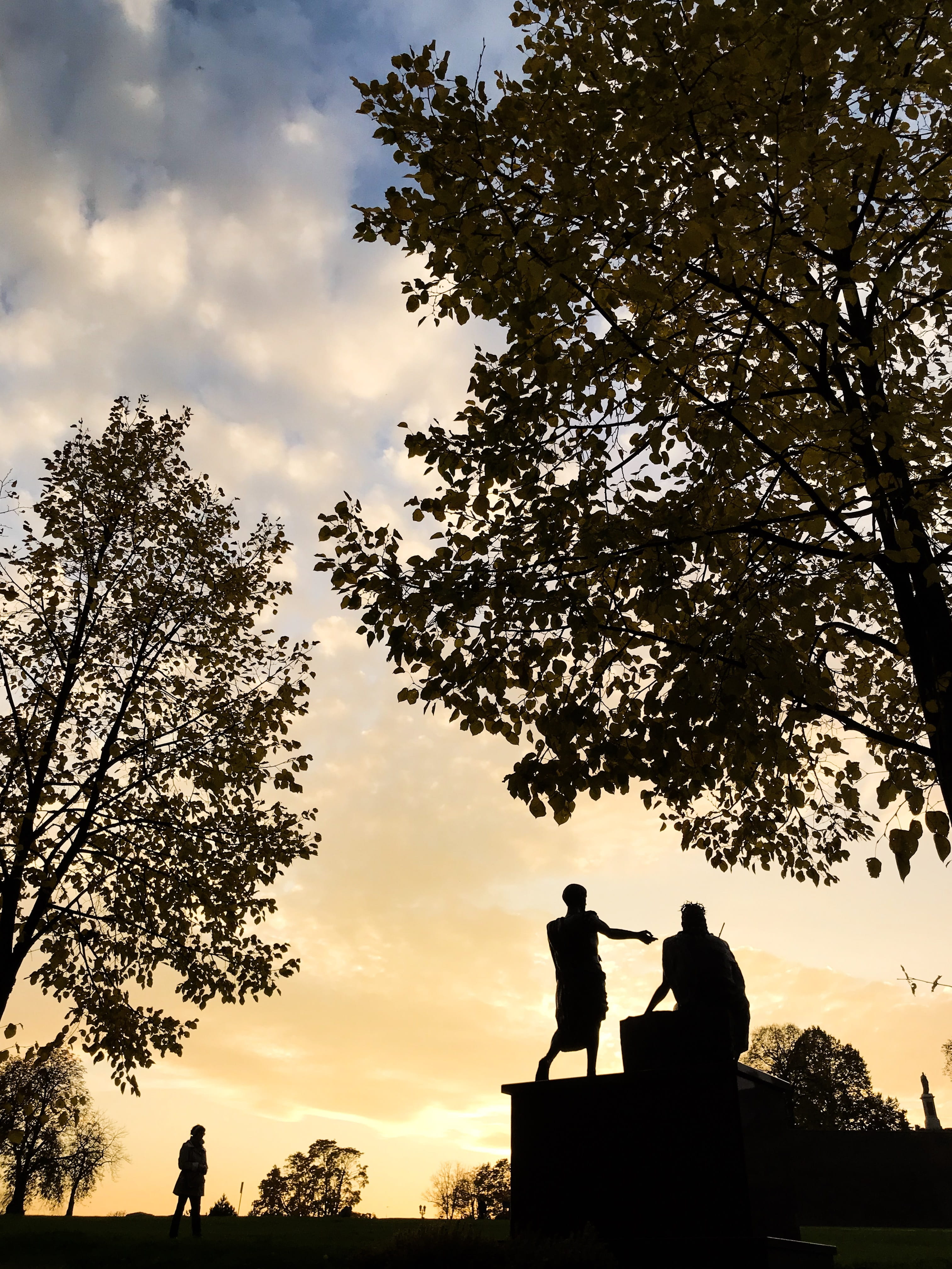 men, couple - relationship, fall colors, outdoors, real people, lifestyles, autumn, people, sunset, bonding, tree, love, women, alley, czestochowa, poland, Phone HD Wallpaper