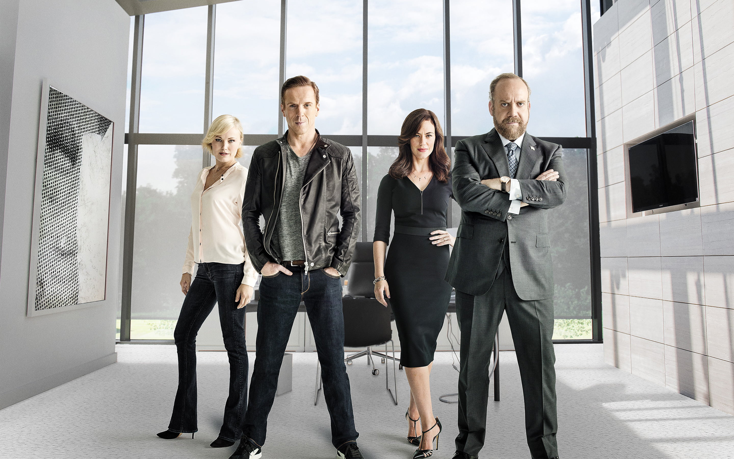 indoors, males, Maggie Siff, standing, young women, businesswoman, architecture, mature men, coworker, By Paul Giamatti, group of people, TV Series, the series, HD Wallpaper