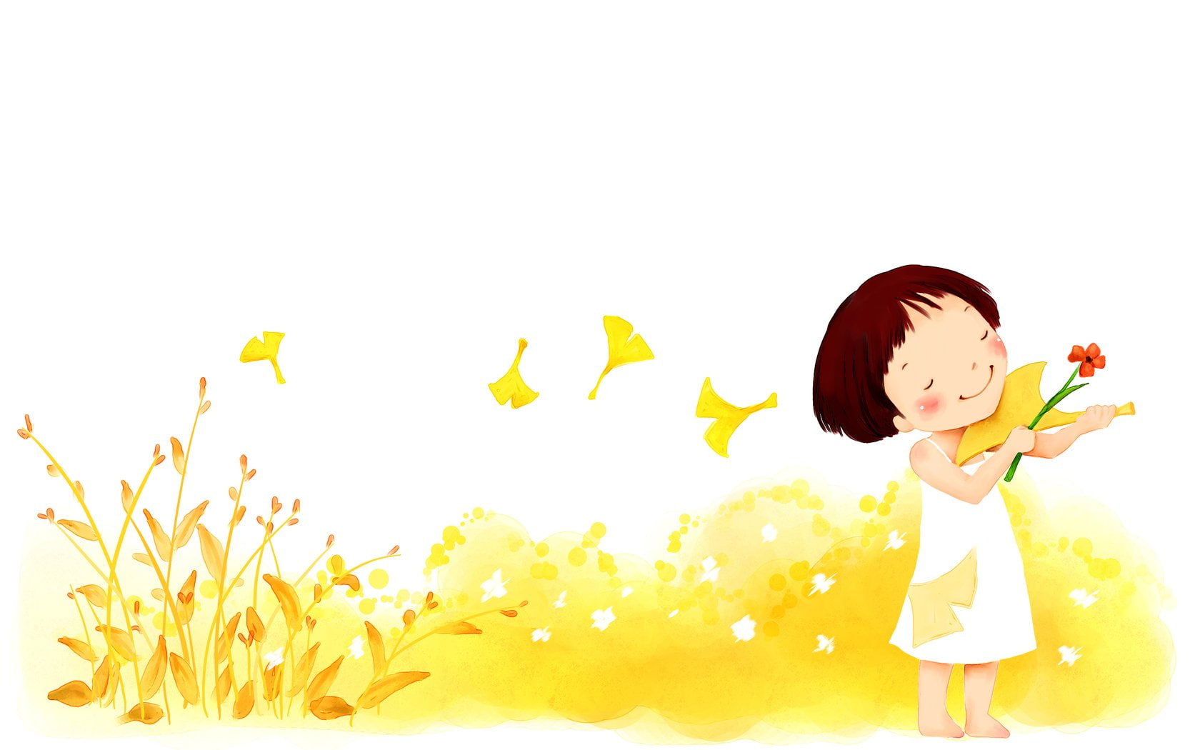 children 039 s, fantasy, wind, girl, child, music, flowers, blush, 720P, HD Wallpaper