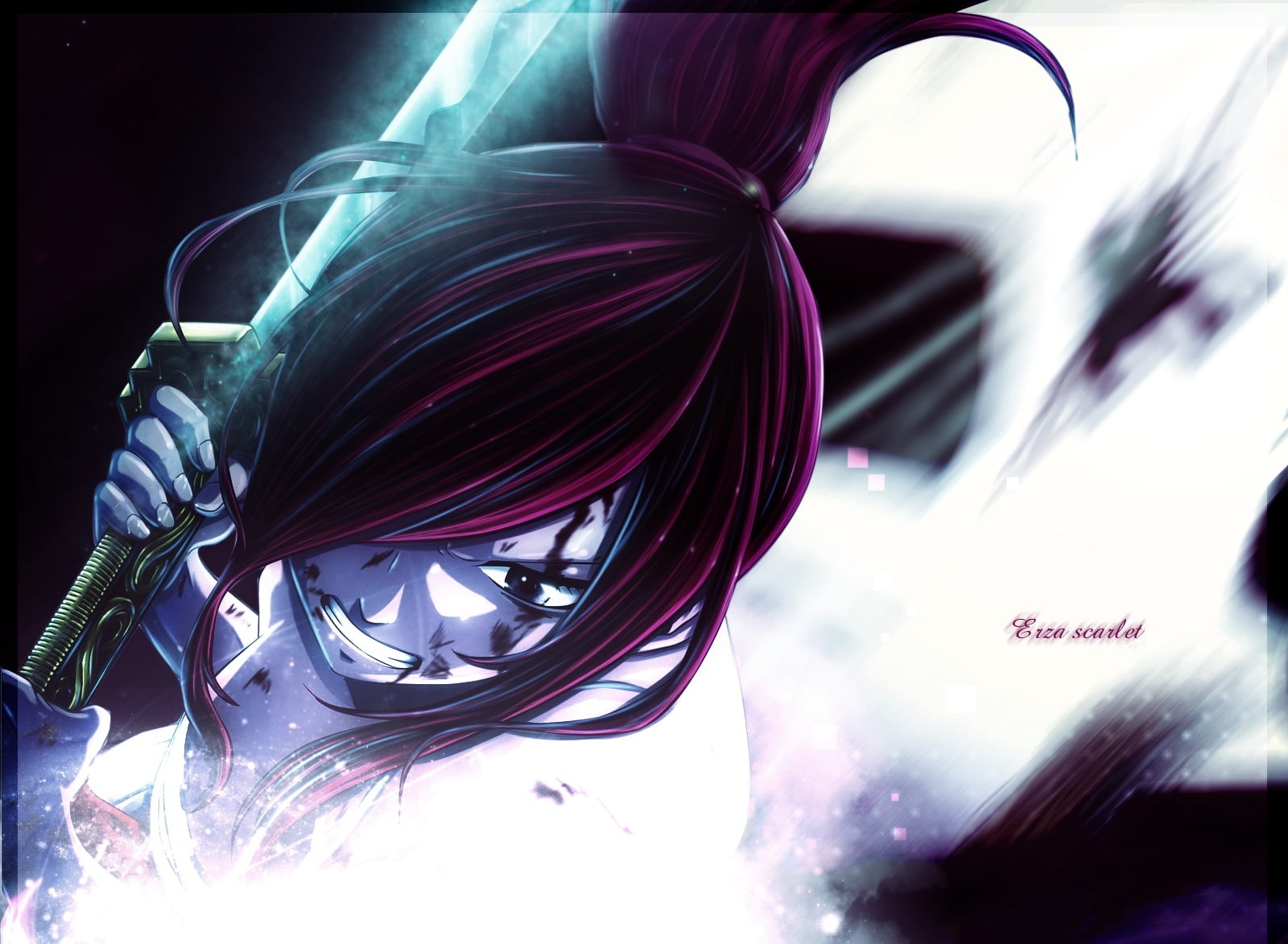 cable, sculpture, 720P, erza, creativity, close-up, Anime, fairy, nature, scarlet, smoke - physical structure, abstract, art and craft, technology, outdoors, HD Wallpaper