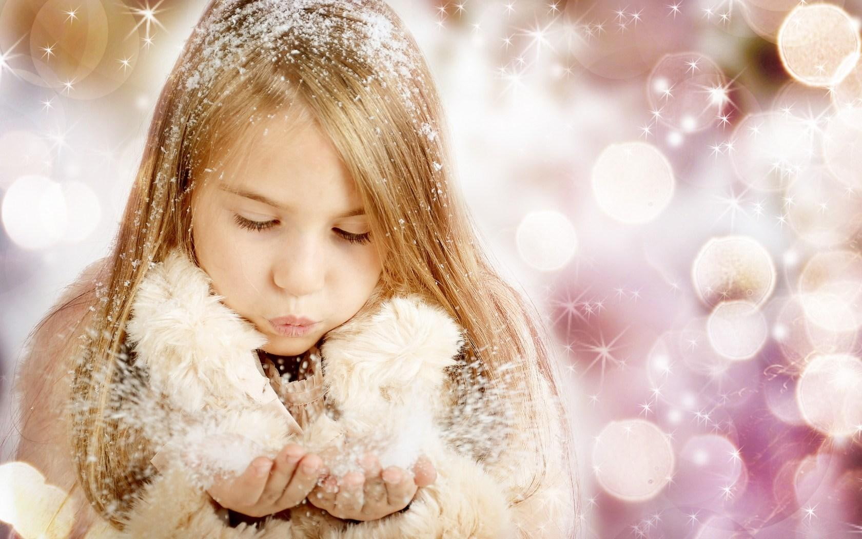child, merry, christmas, little, new, year, 720P, girl, HD Wallpaper
