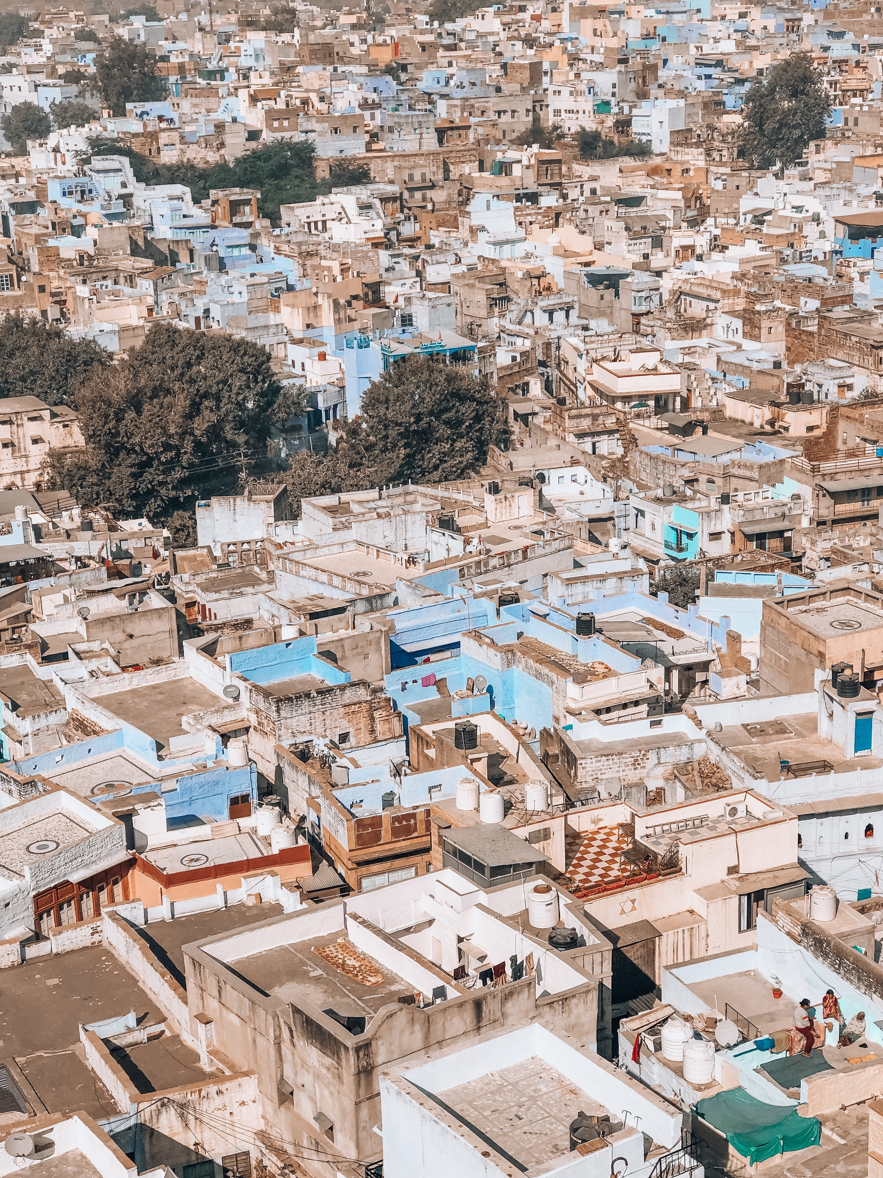 satellite, architecture, daytime, houses, high angle view, jodhpur, india, scenery, built structure, residential district, metropolis, landscape, townscape, Phone HD Wallpaper