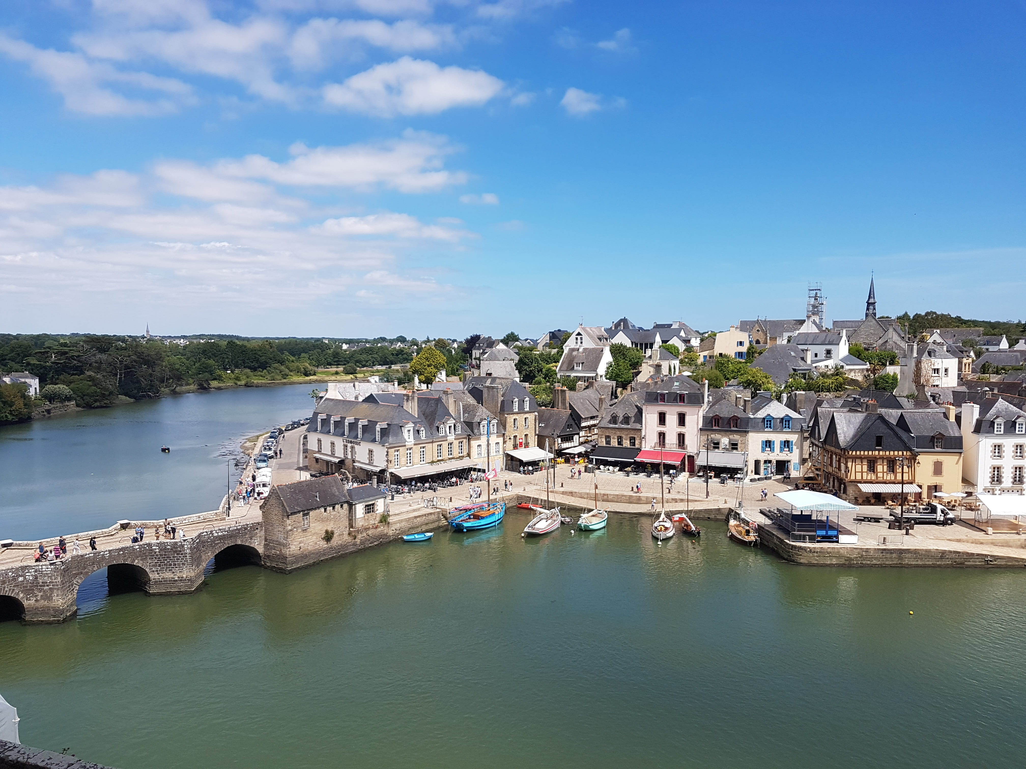 no people, cloud - sky, france, water, cityscape, nature, day, built structure, building exterior, city, bretagne, blue, 4K, sky, architecture, transportation, HD Wallpaper
