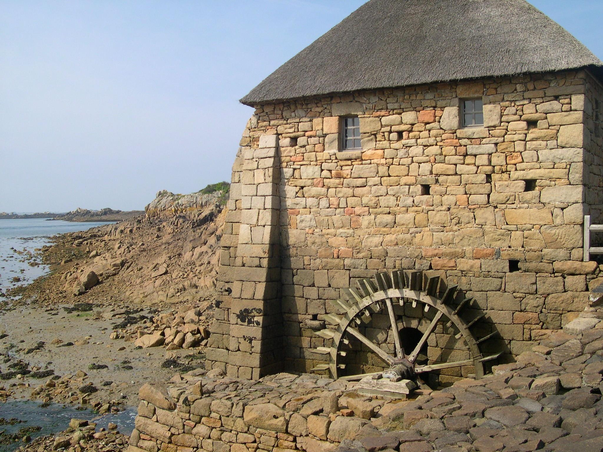 nature and landscapes, bretagne, ancient, 1080P, architecture, france, moulin, HD Wallpaper
