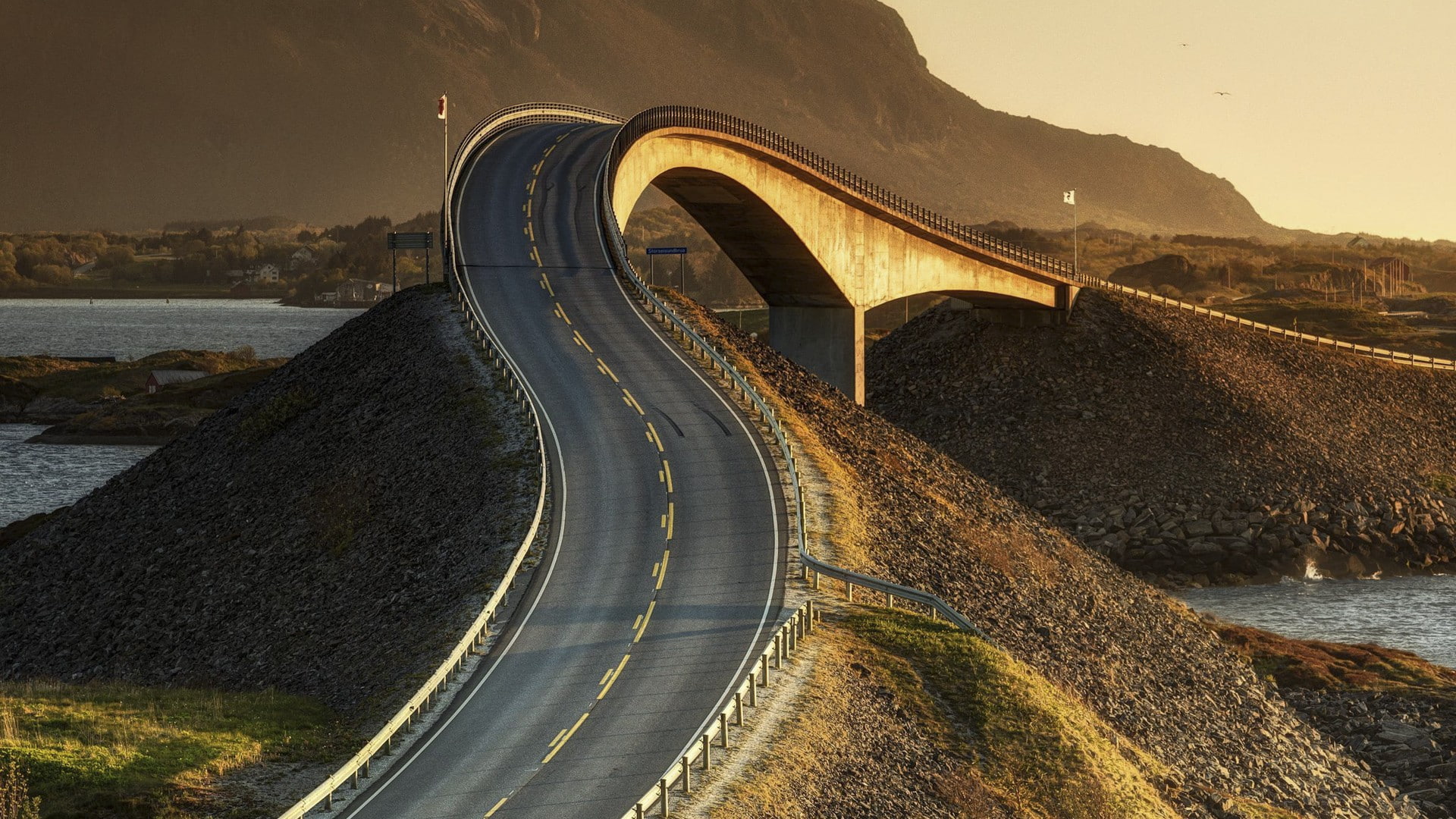 bridge, Norway, 1080P, Atlantic Ocean Road, HD Wallpaper