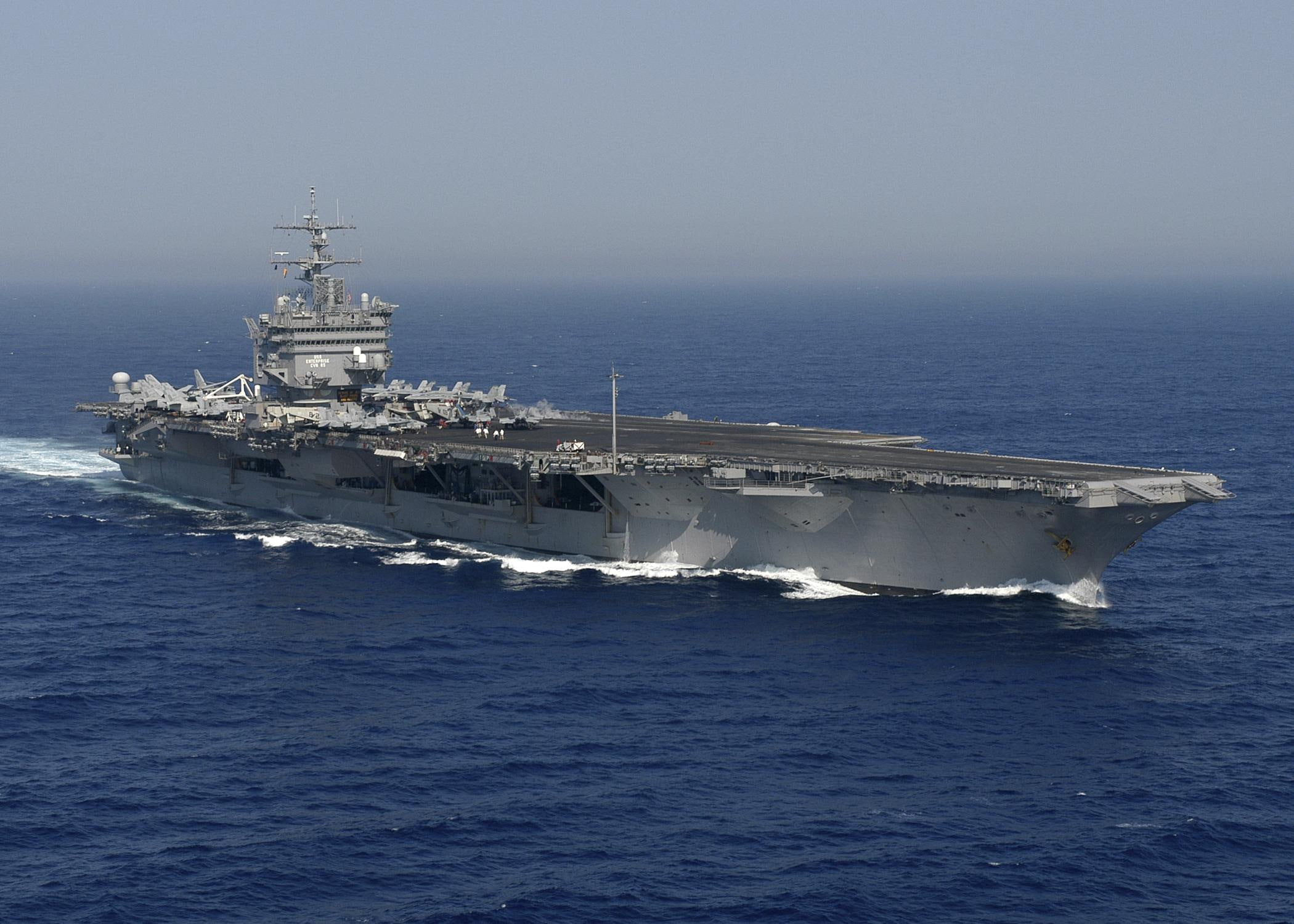 uss, ocean atlantic, aircraft carrier, boats, 1080P, cvn, enterprise, HD Wallpaper