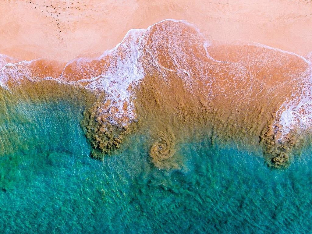day, desert, idyllic, physical geography, outdoors, sea, motion, 480P, rock - object, turquoise colored, rock, land, nature, beauty in nature, high angle view, HD Wallpaper