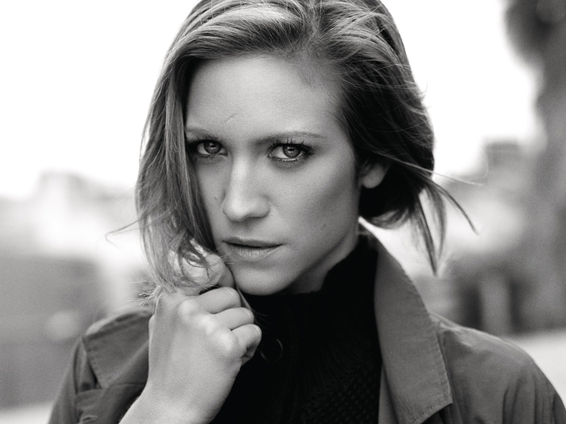 Face, Actresses, Brittany Snow, American, 1080P, Black and White, Actress, HD Wallpaper