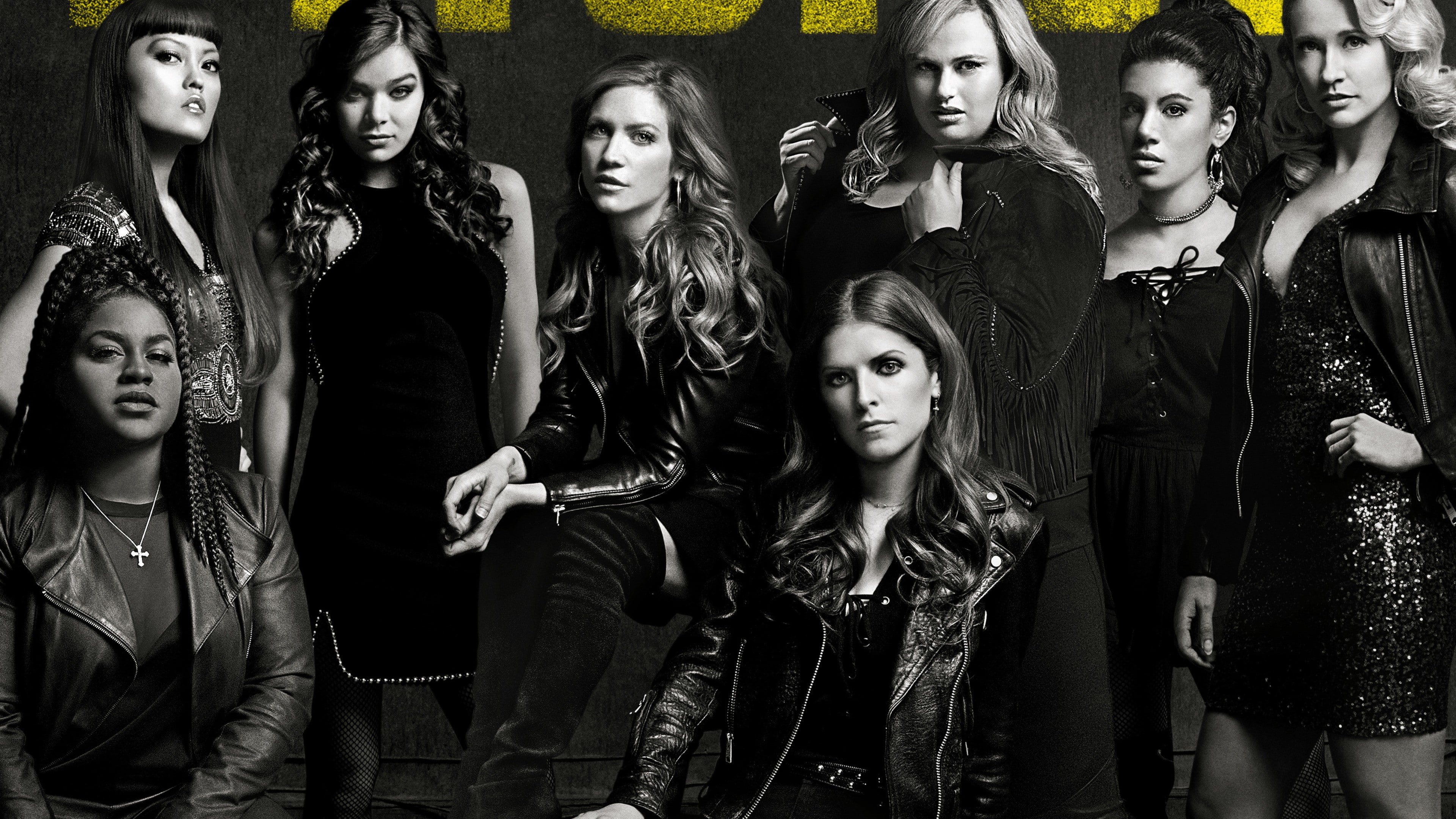 photo, Pitch Perfect 3, Hailee Steinfeld, 4K, woman, group, 4k, grayscale, Rebel Wilson, Anna Kendrick, HD Wallpaper