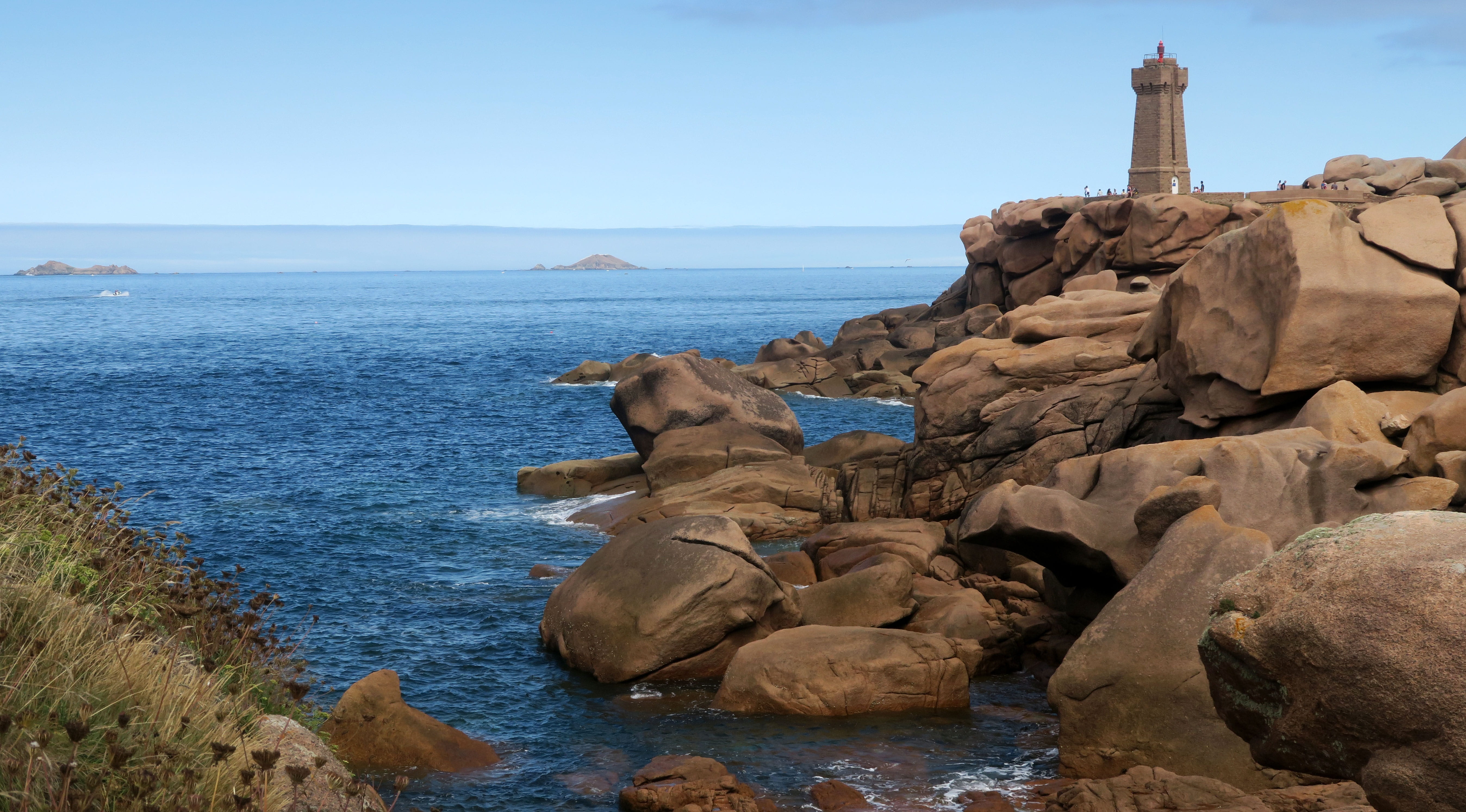 rock formation, tranquil scene, ploumanach, sea, water, beauty in nature, sky, perros-guirec, built structure, rock - object, day, solid, rock, architecture, HD Wallpaper
