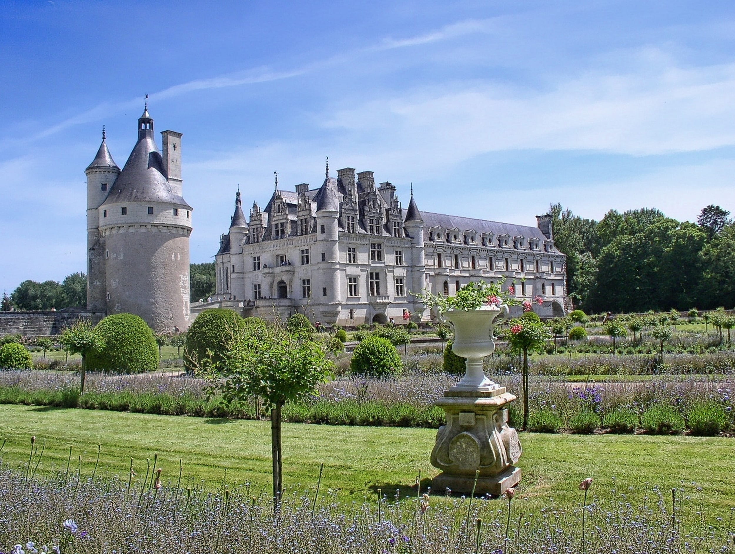 building exterior, history, no people, architecture, garden, travel, france, Castle, old, built structure, building, plant, outdoors, Renaissance, travel destinations, HD Wallpaper