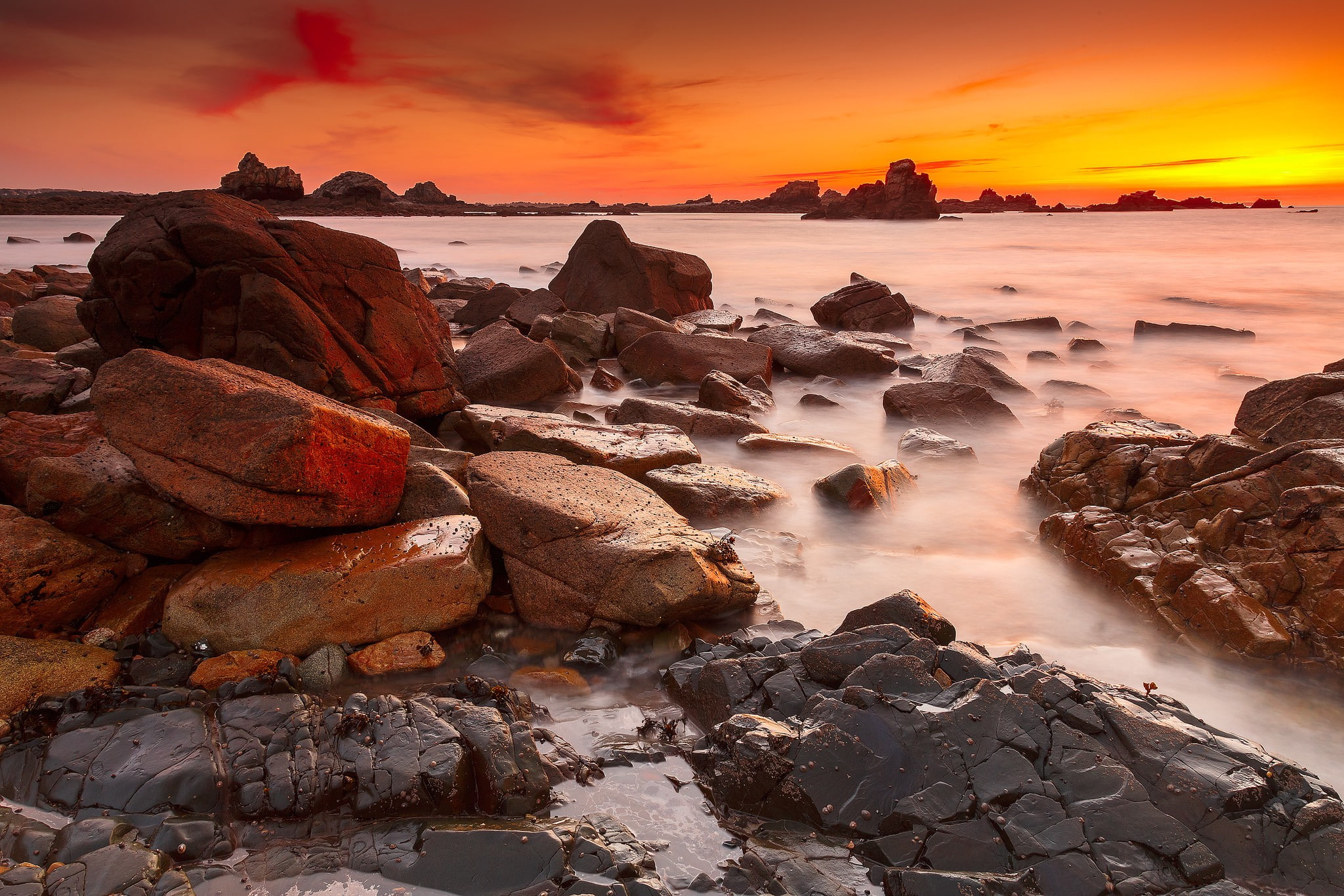 le, Brittany, 1080P, Sunset, Le Gouffre, gouffre, HD Wallpaper