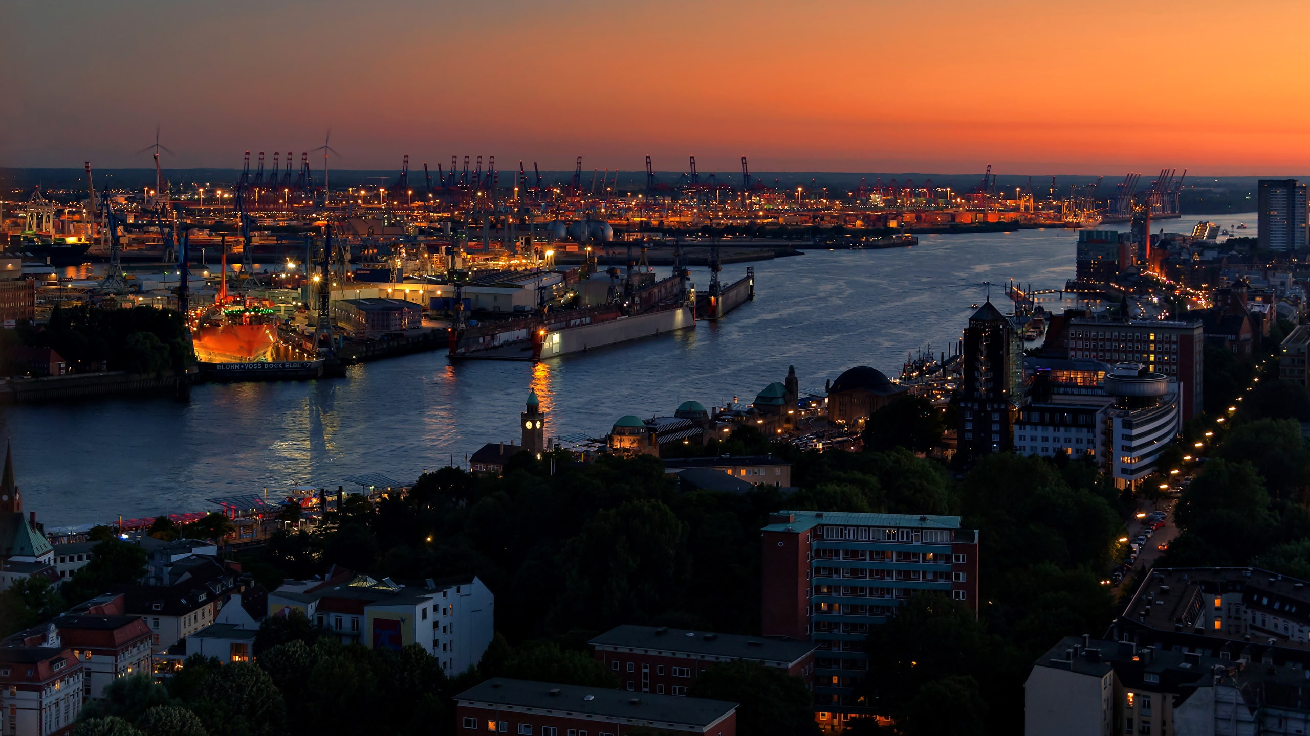 alemania, hamburgo, 2K, rio, ciudad, HD Wallpaper