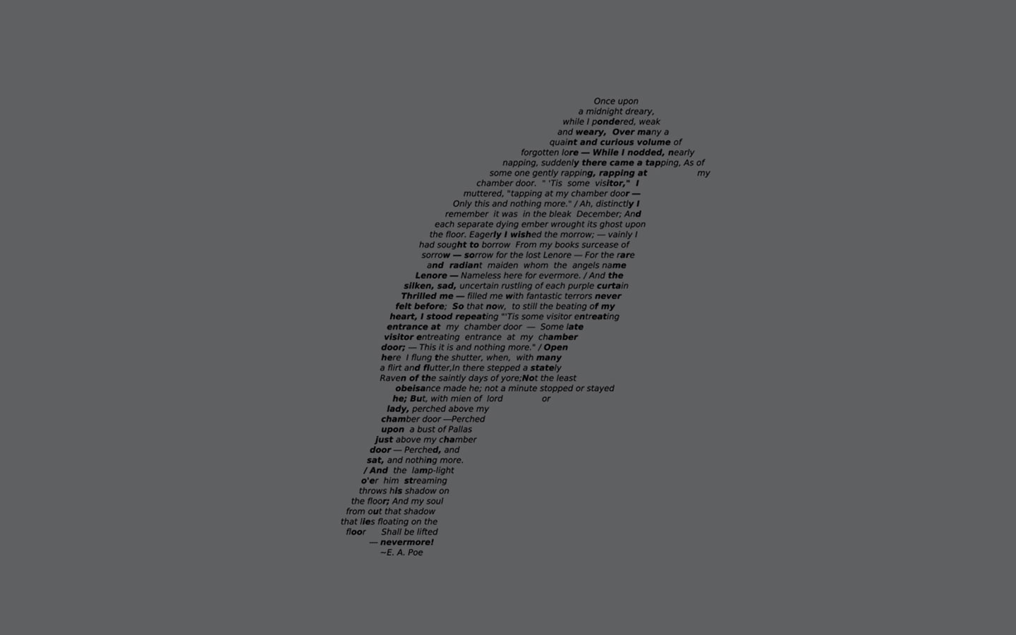 typography, edgar, poetry, BIRDS, allen, poem, art, hd, animals, text, 720P, x, poe, ravens, HD Wallpaper