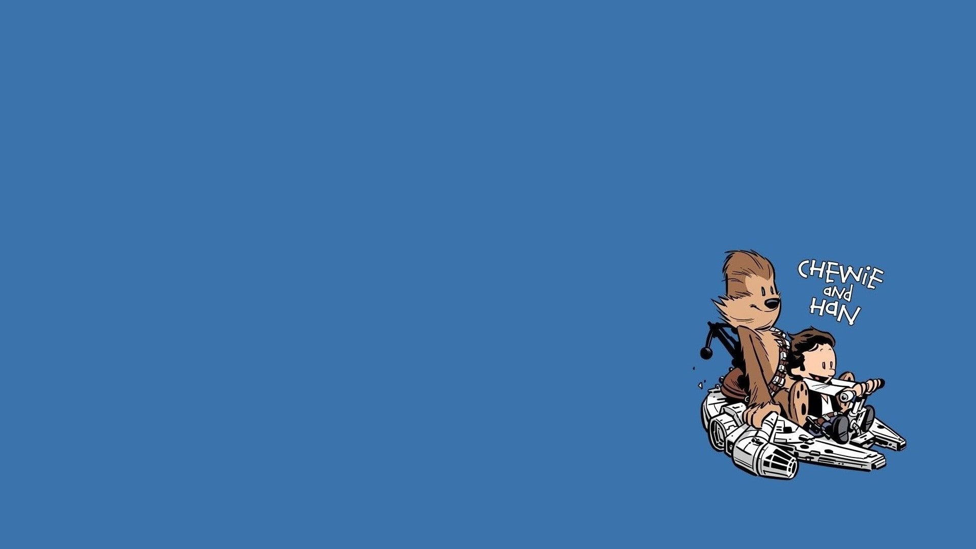 Brian Kesinger, Star Wars, Calvin and Hobbes, minimalism, 1080P, HD Wallpaper