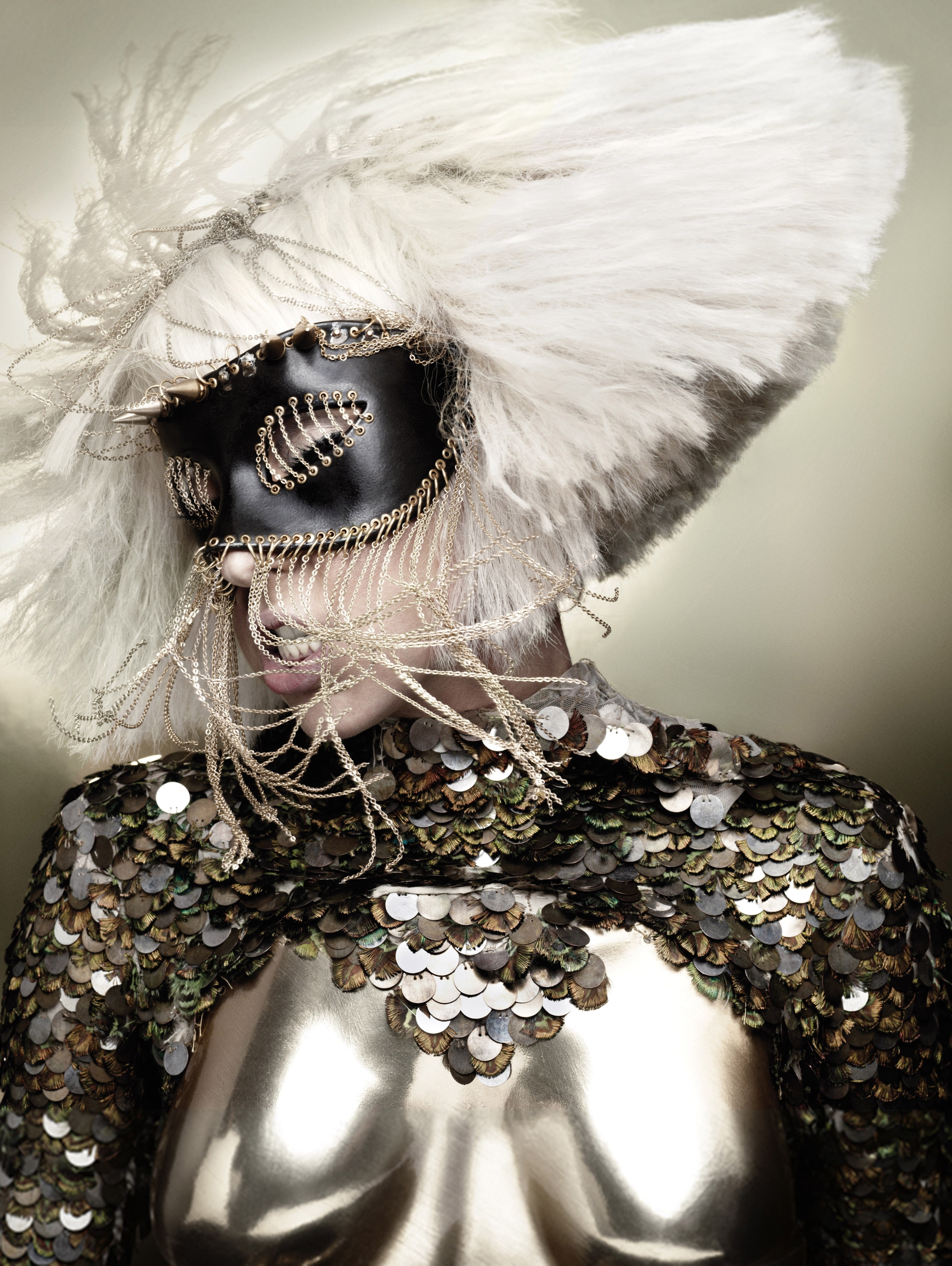 portrait, close-up, lifestyles, 4K, mask, lady gaga 4k  in hd quality, leisure activity, white color, human body part, adult, indoors, obscured face, women, Phone HD Wallpaper
