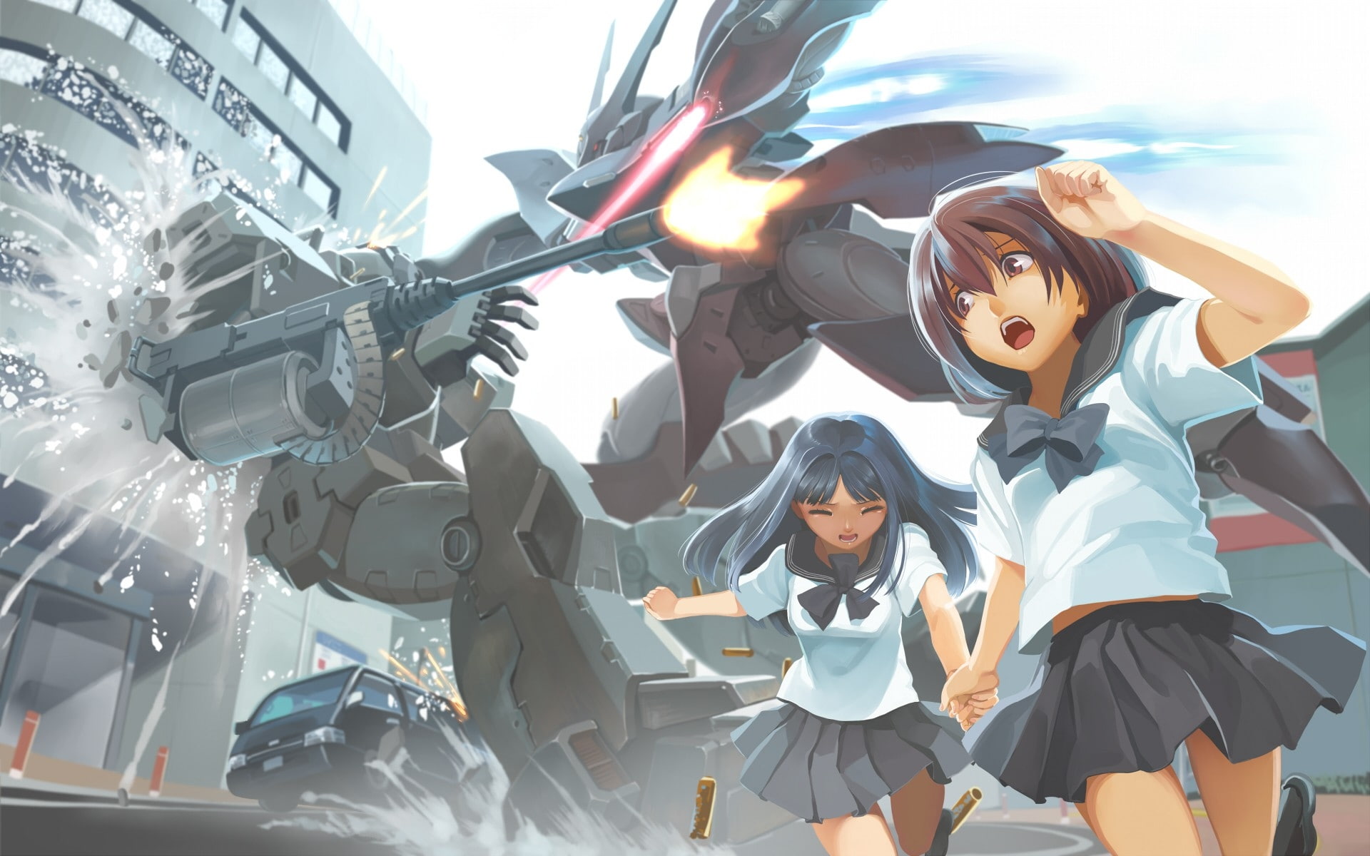 girls, fandom, furry, colossus, 1080P, hd, Bra, kyozou, shadows, hot, x, musume, shadow, art, anime, HD Wallpaper