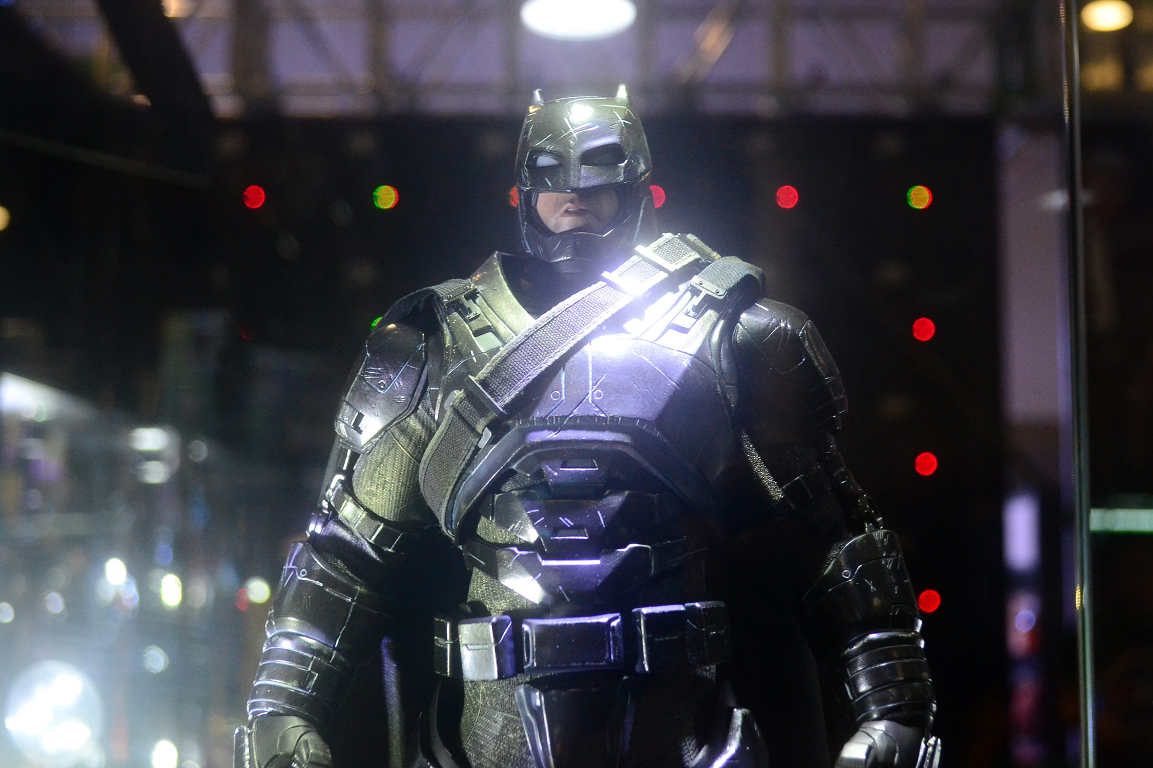 hero, black, looking at camera, convention, waist up, obscured face, standing, batman, special forces, costume, illuminated, mask, 1080P, uniform, HD Wallpaper