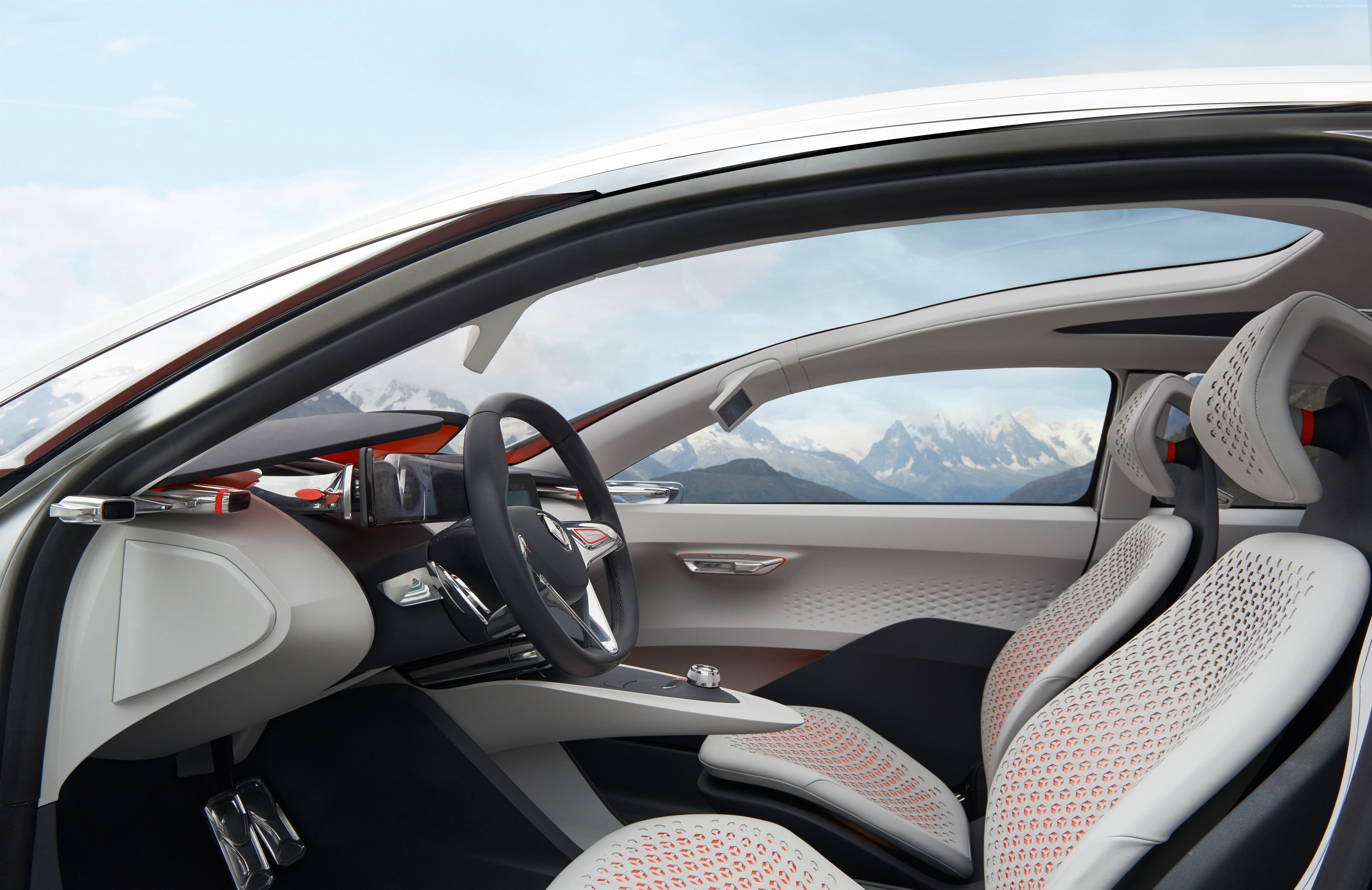 4K, Auto Expo 2016, Renault Eolab, hybrid, interior, HD Wallpaper