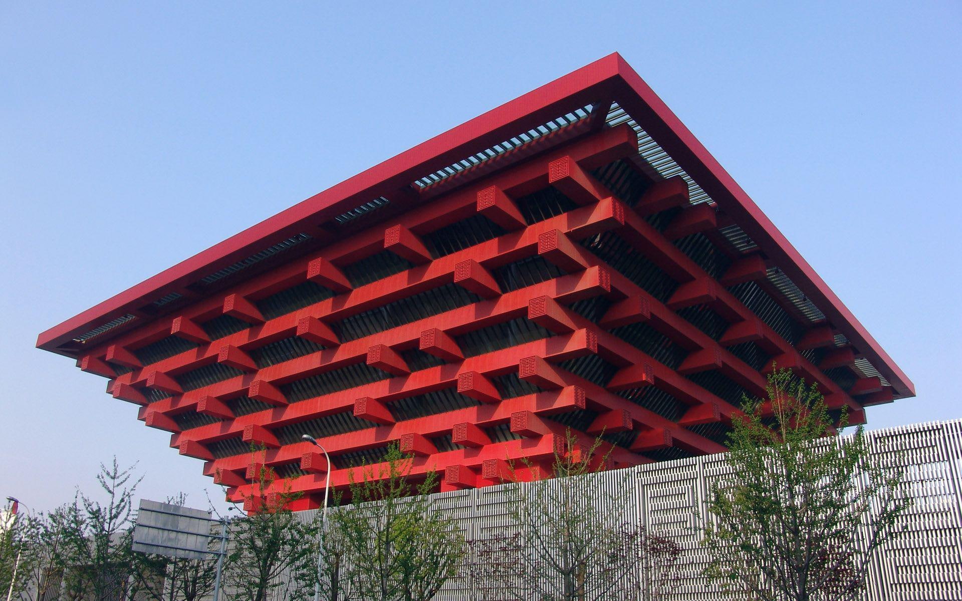 building, expo, 1920x1200, world, wooden, pavilion, red, 1080P, china, shanghai, asia, HD Wallpaper