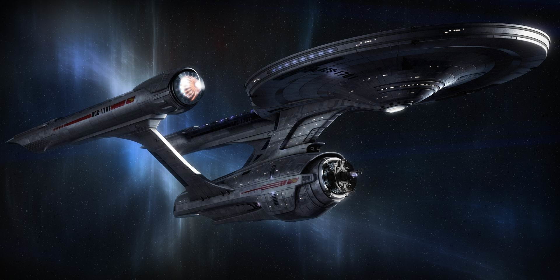 lighting equipment, propeller, Star Trek: The Original Series, metal, ship, land vehicle, 1080P, blue, car, mode of transportation, indoors, silver colored, HD Wallpaper