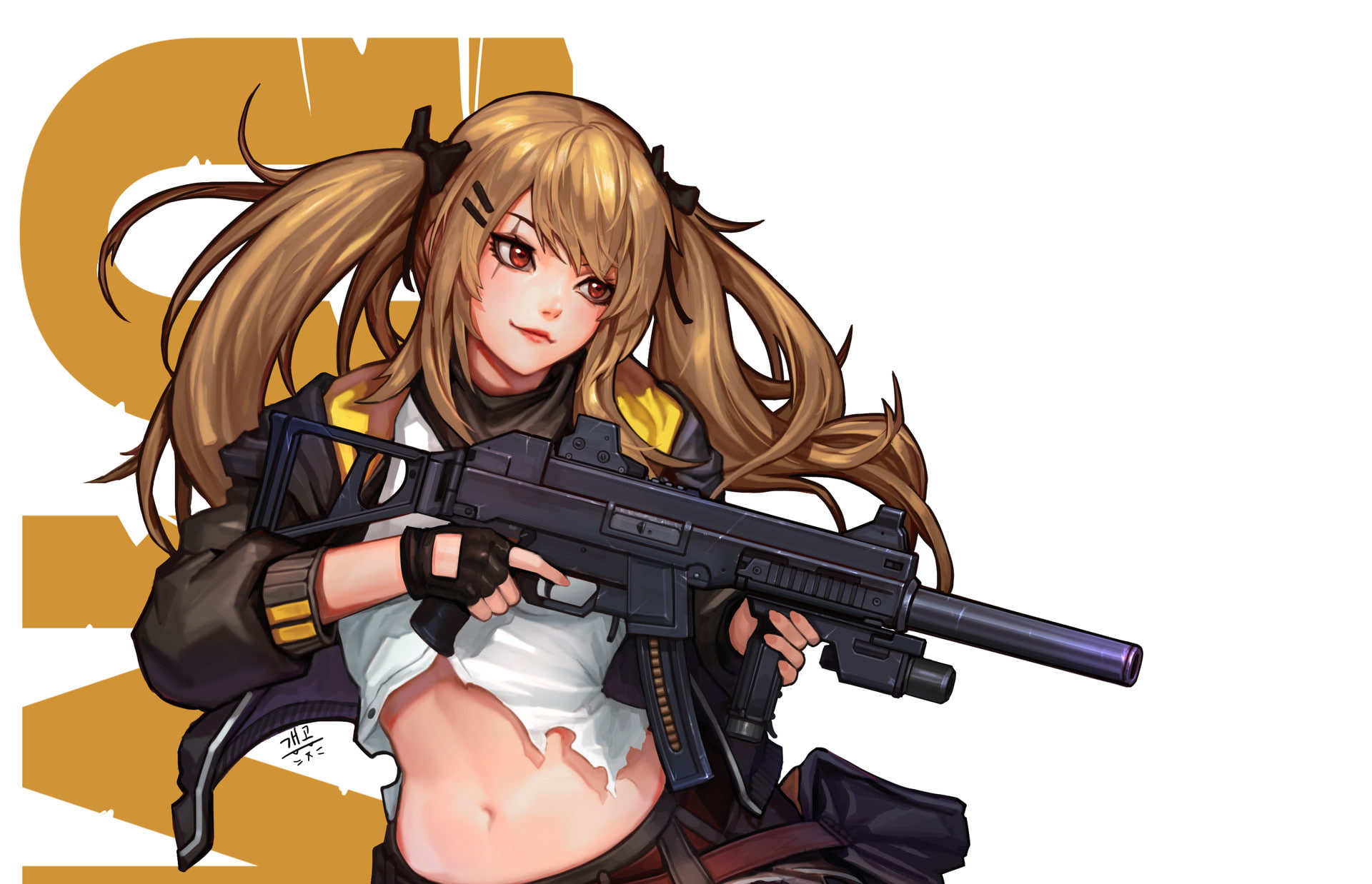 1080P, anime, anime girls, Daejun Park (Gae Go), weapon, HD Wallpaper