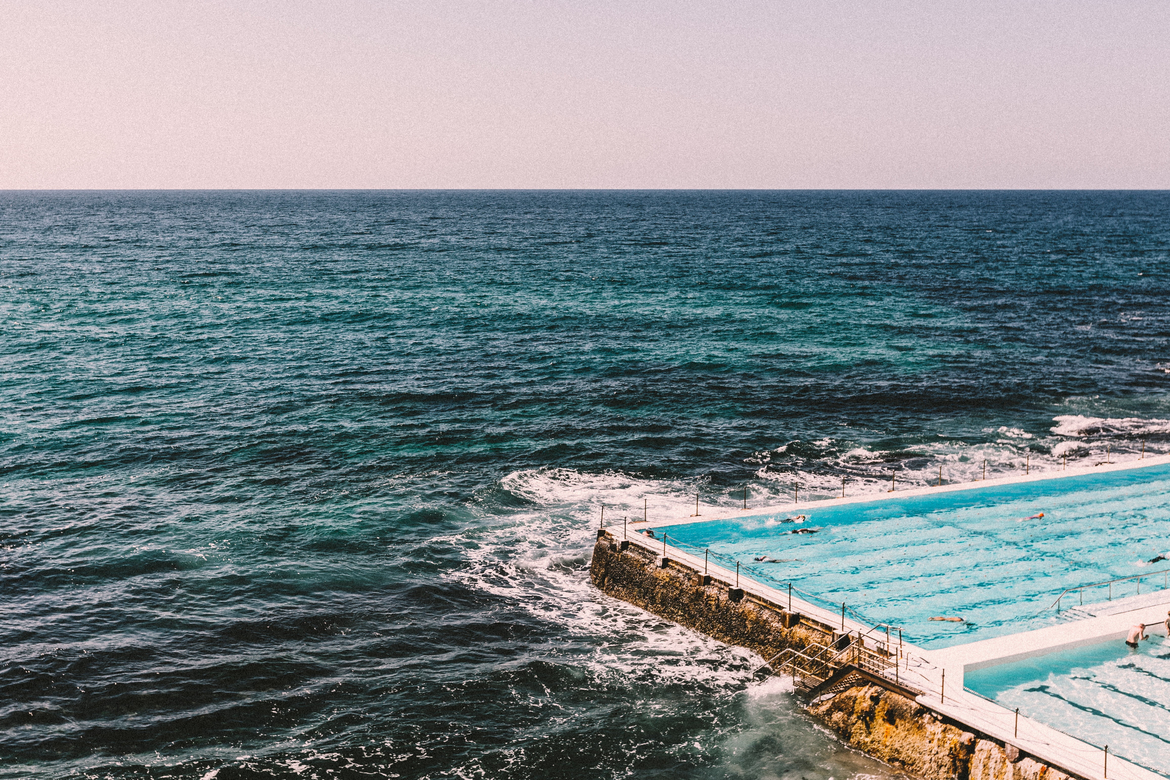 nature, swimming pool, clear sky, pool, photography, sea, sky, near, sport, swimming, horizon, land, tranquility, beach, shore, outdoors, waves, horizon over water, HD Wallpaper
