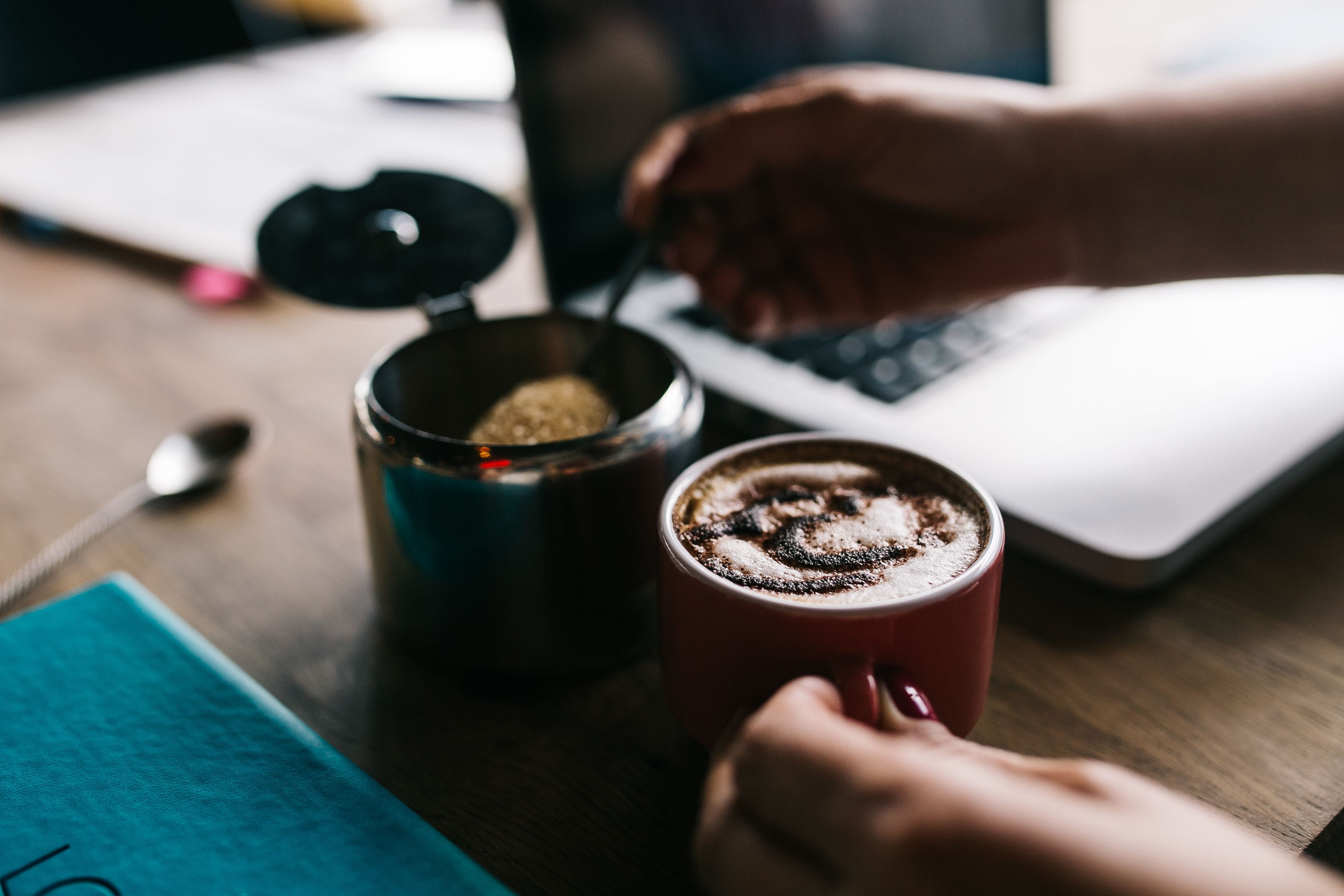 drink, espresso, table, coffee - Drink, human body part, close-up, human Hand, mug, cafe, people, holding, coffee cup, coffee, preparation, sugar, refreshment, HD Wallpaper