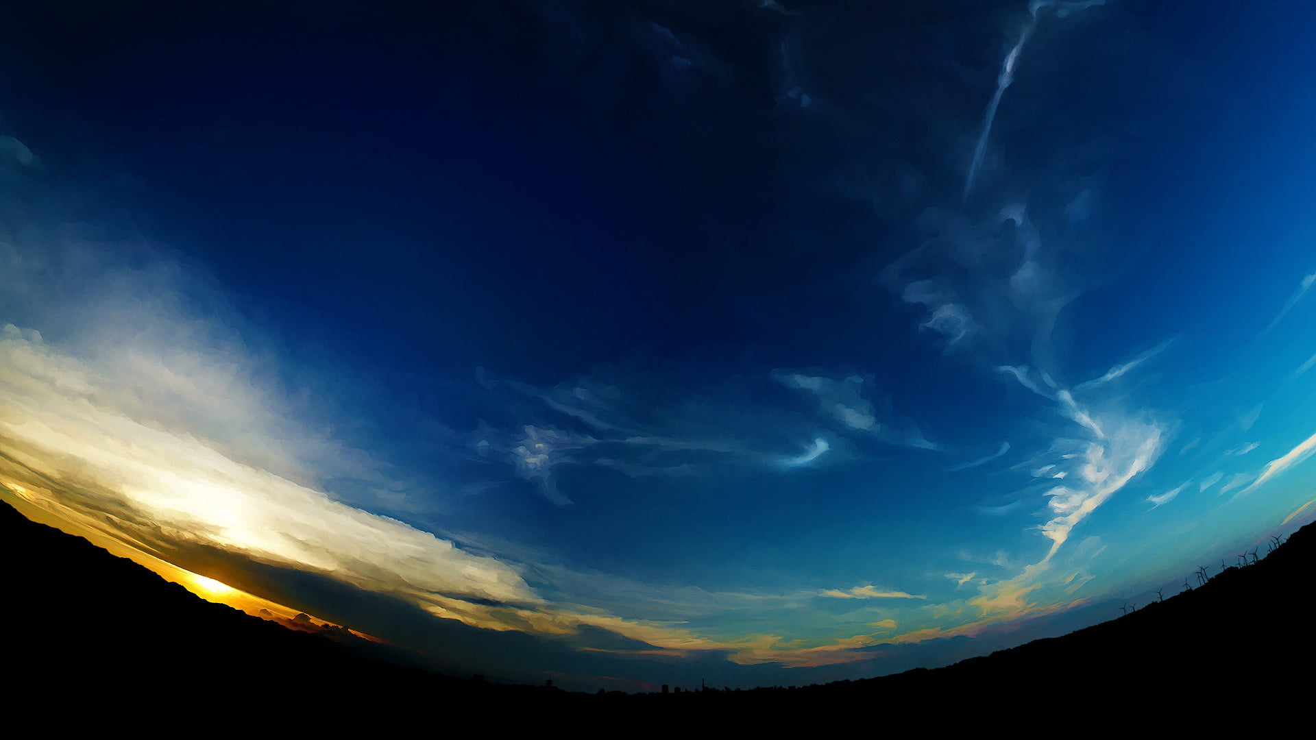 nature, season, no people, tranquil, scenics, spring, 1080P, blue, dark, outdoors, space, sky, day, ozone, color, high, sunny, heaven, cloud - sky, idyllic, HD Wallpaper