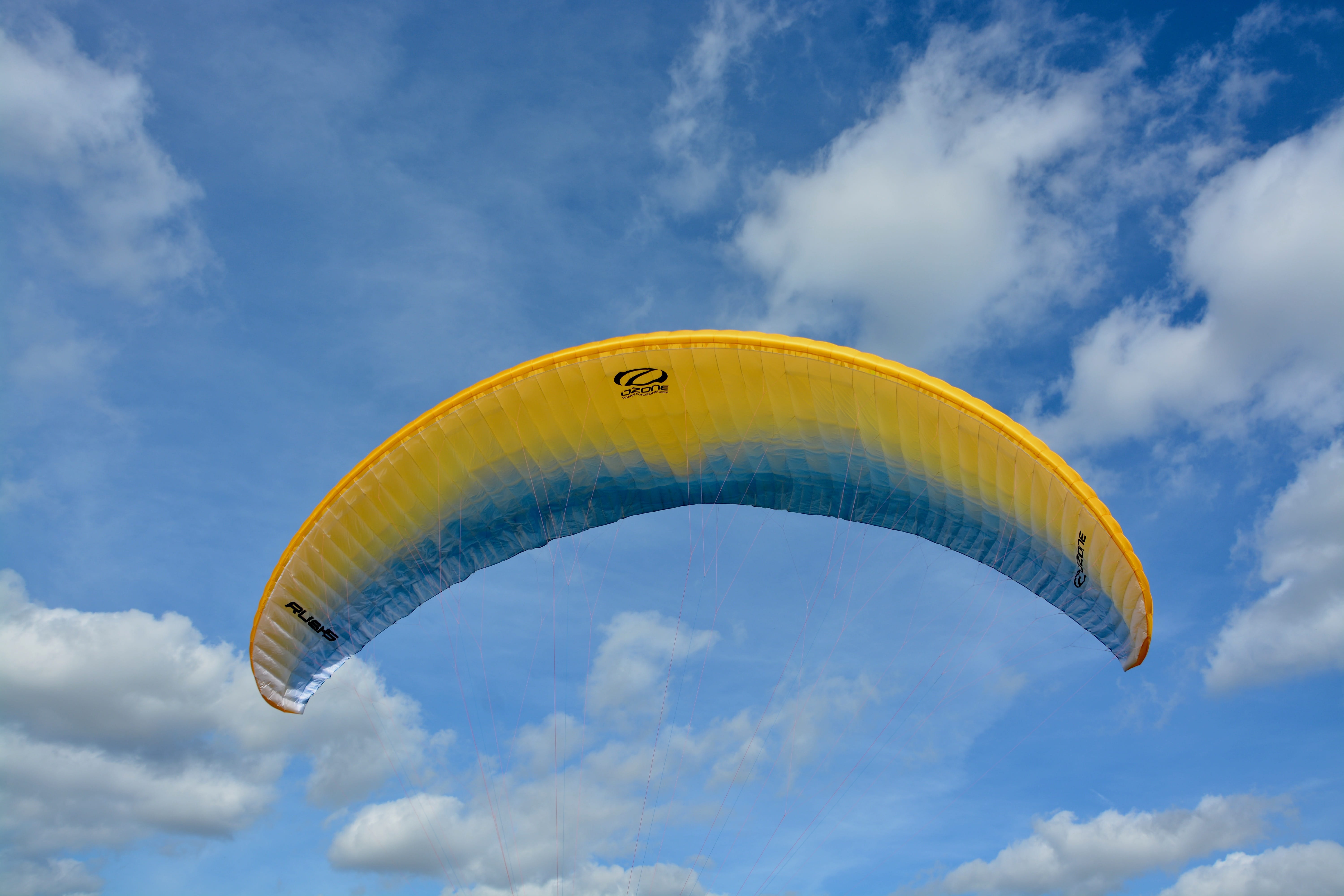 activity, day, wing wing wing ozone rush 5, 5K, air, leisure, extreme sports, flying, entertainment, low angle view, cloud - sky, yellow, normandy, hobbies, HD Wallpaper