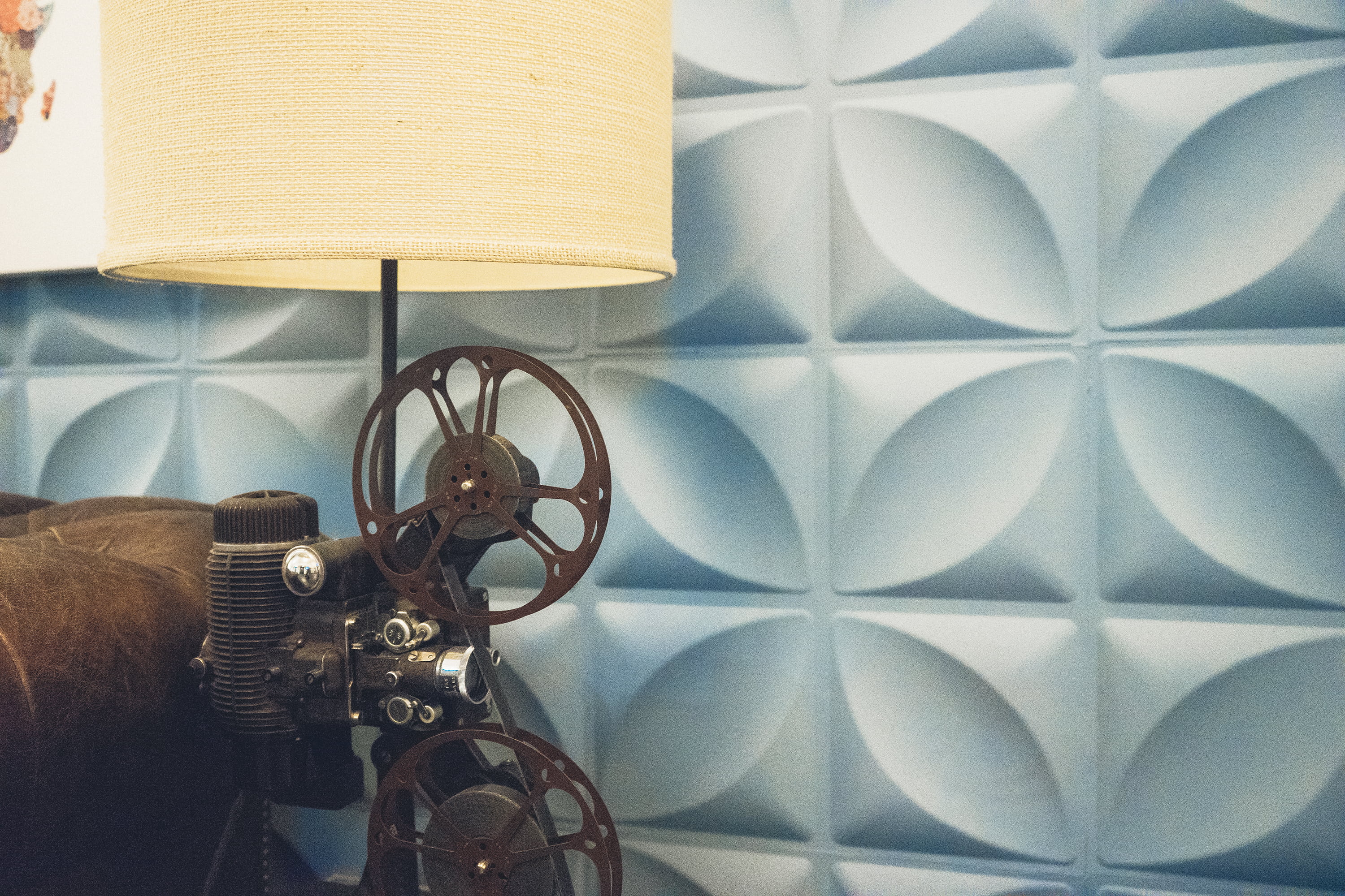 seat, hanging, lamp, film industry, creativity, movie, projector, film, equipment, projection equipment, home interior, home, still life, day, HD Wallpaper