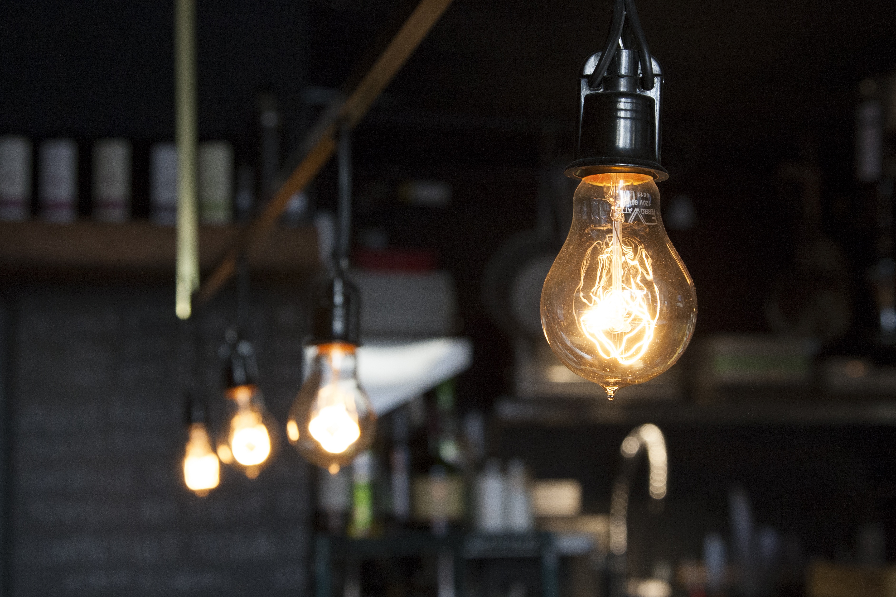 filament, cable, led, close-up, electricity, indoors, electric light, power, lights, bulb, lighting Equipment, low angle view, technology, focus on foreground, HD Wallpaper
