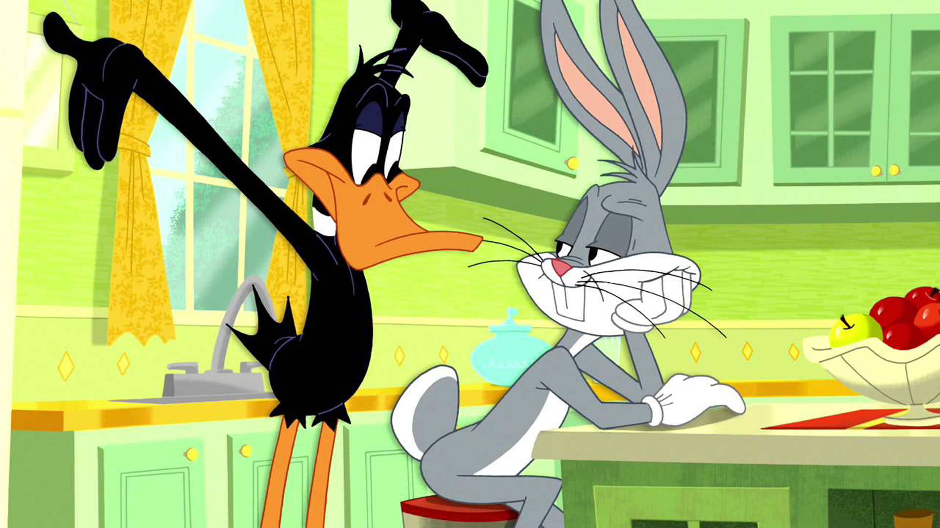 duck, desktop, daffy, 1080P, hd, cartoons, bunny, bugs, HD Wallpaper