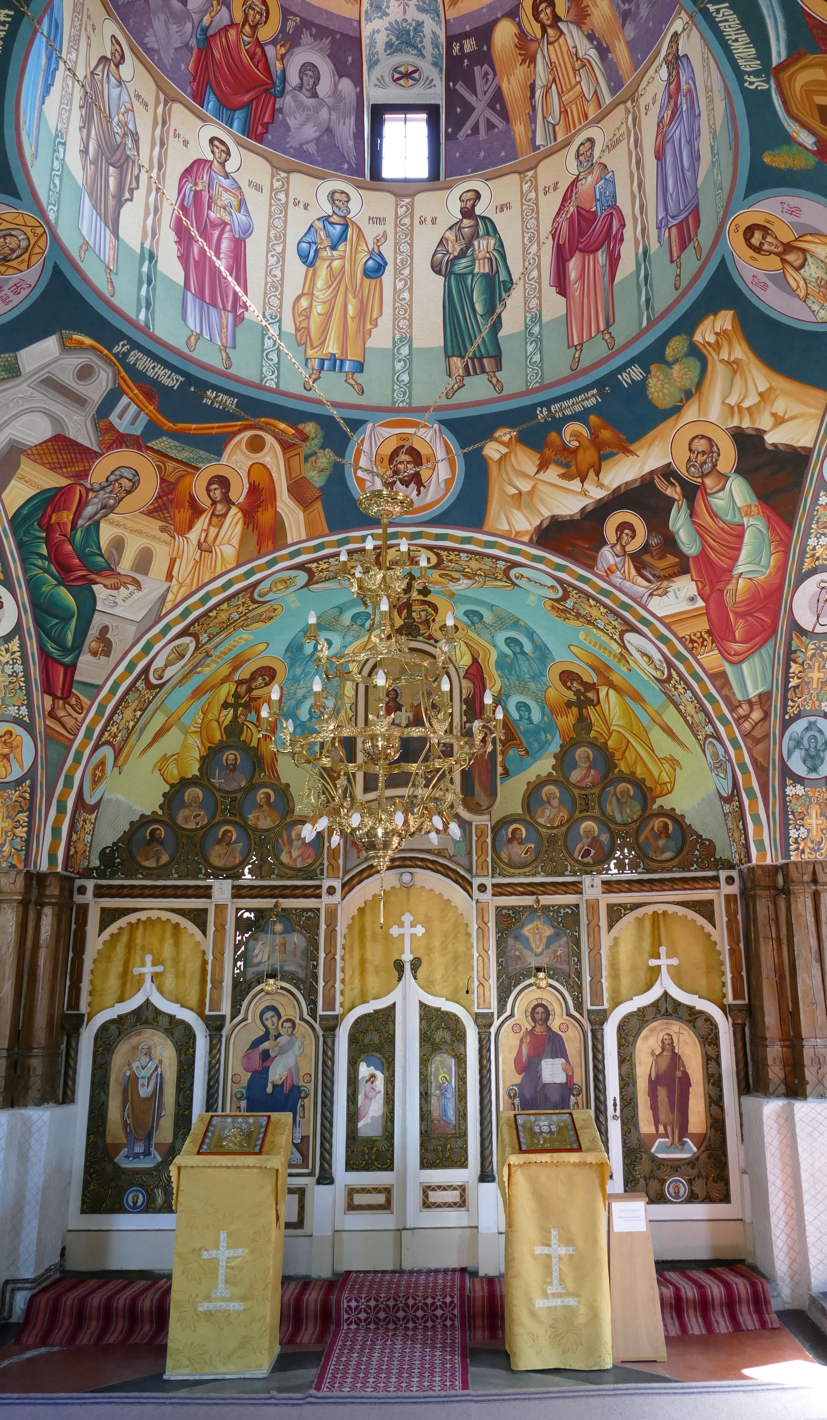 indoors, no people, transylvania, religion, sovata, 5K, multi colored, image, ornate, icon, architecture, female likeness, creativity, christianity, orthodox, Phone HD Wallpaper