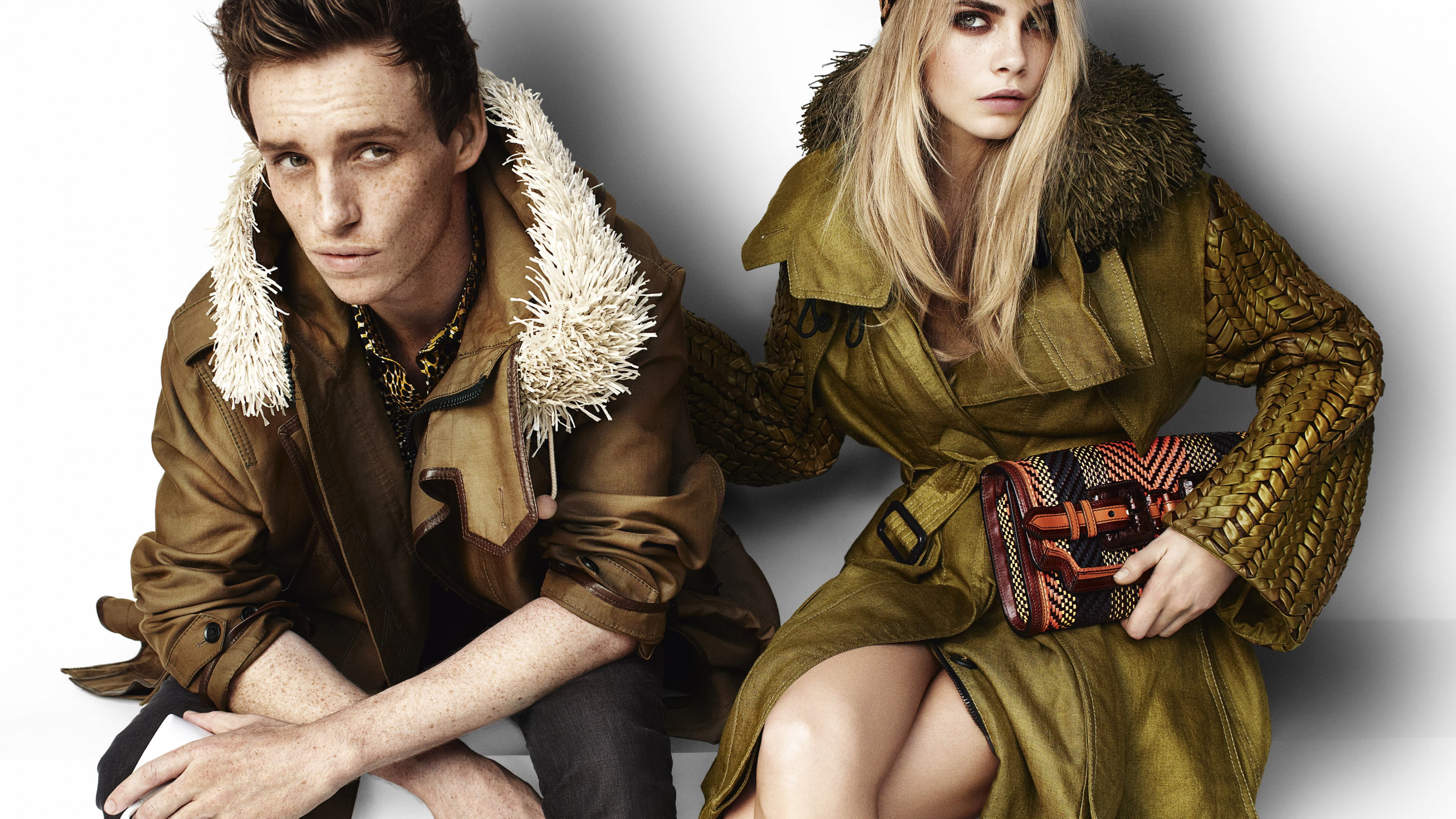 4K, girl, actress, model, man, cara delevingne, look, blonde, eddie redmayne, delavigne, actor, sitting, beside, cara, HD Wallpaper