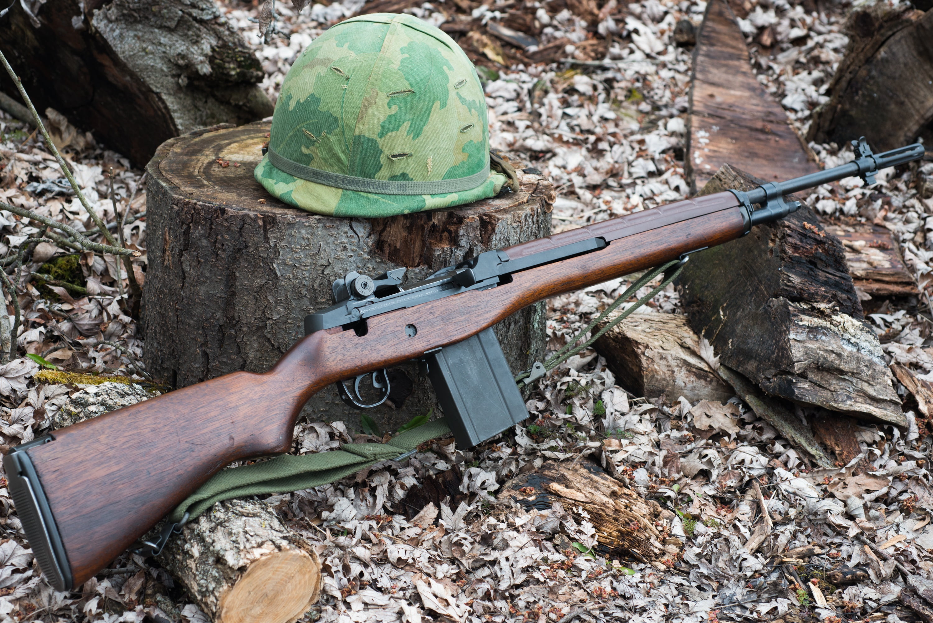 2K, Armory M1A, A semi-automatic rifle, helmet, Springfield, HD Wallpaper
