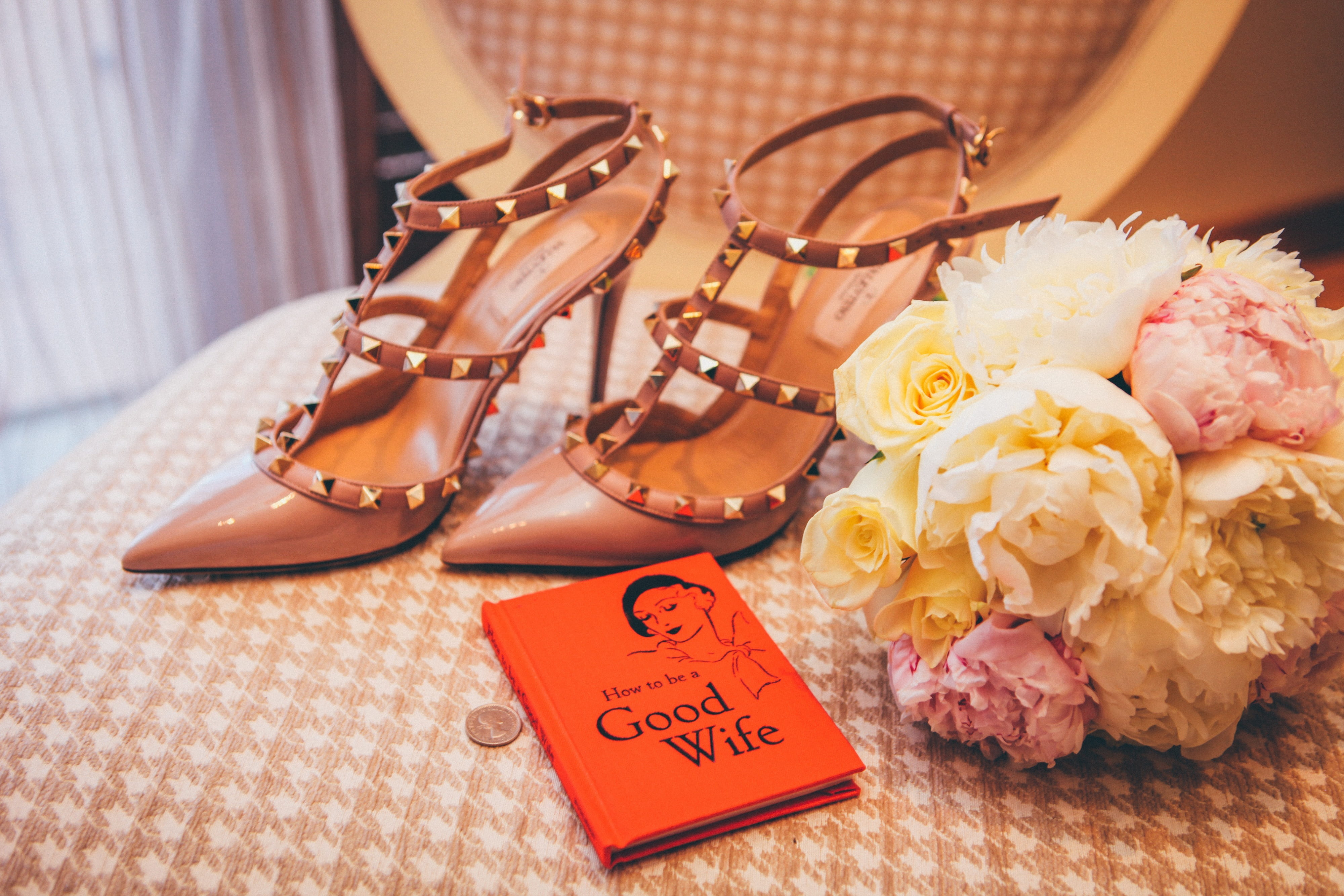 4K, marriage, studded, wedding, dress, plant, book, love, rose - flower, nature, text, toe, celebration, pair, choice, life events, close-up, female, shoes, HD Wallpaper