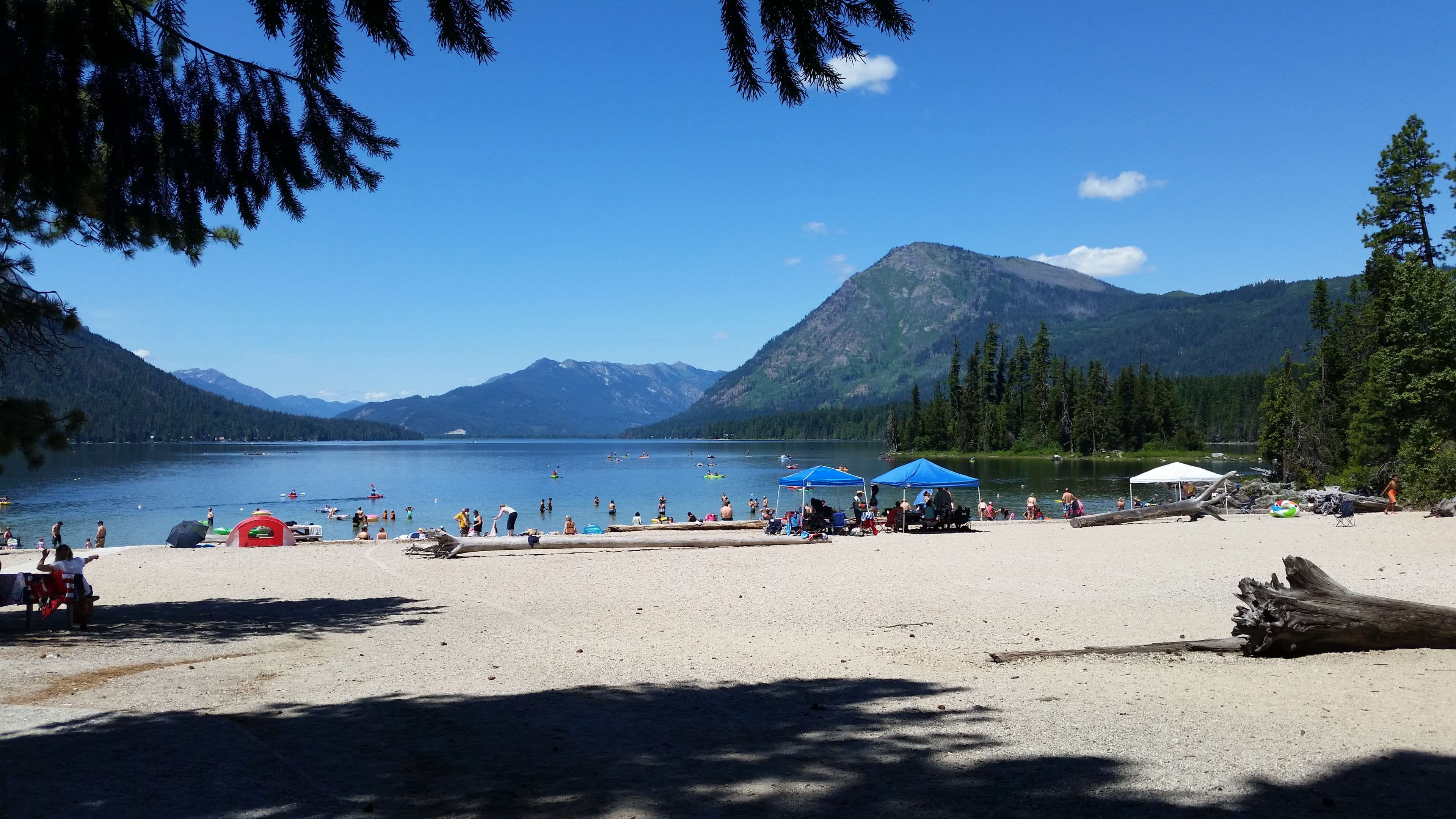 sea, mountain range, washington, scenics - nature, sunlight, nature, lifestyles, land, tree, real people, sky, mountain, beauty in nature, water, outdoors, HD Wallpaper