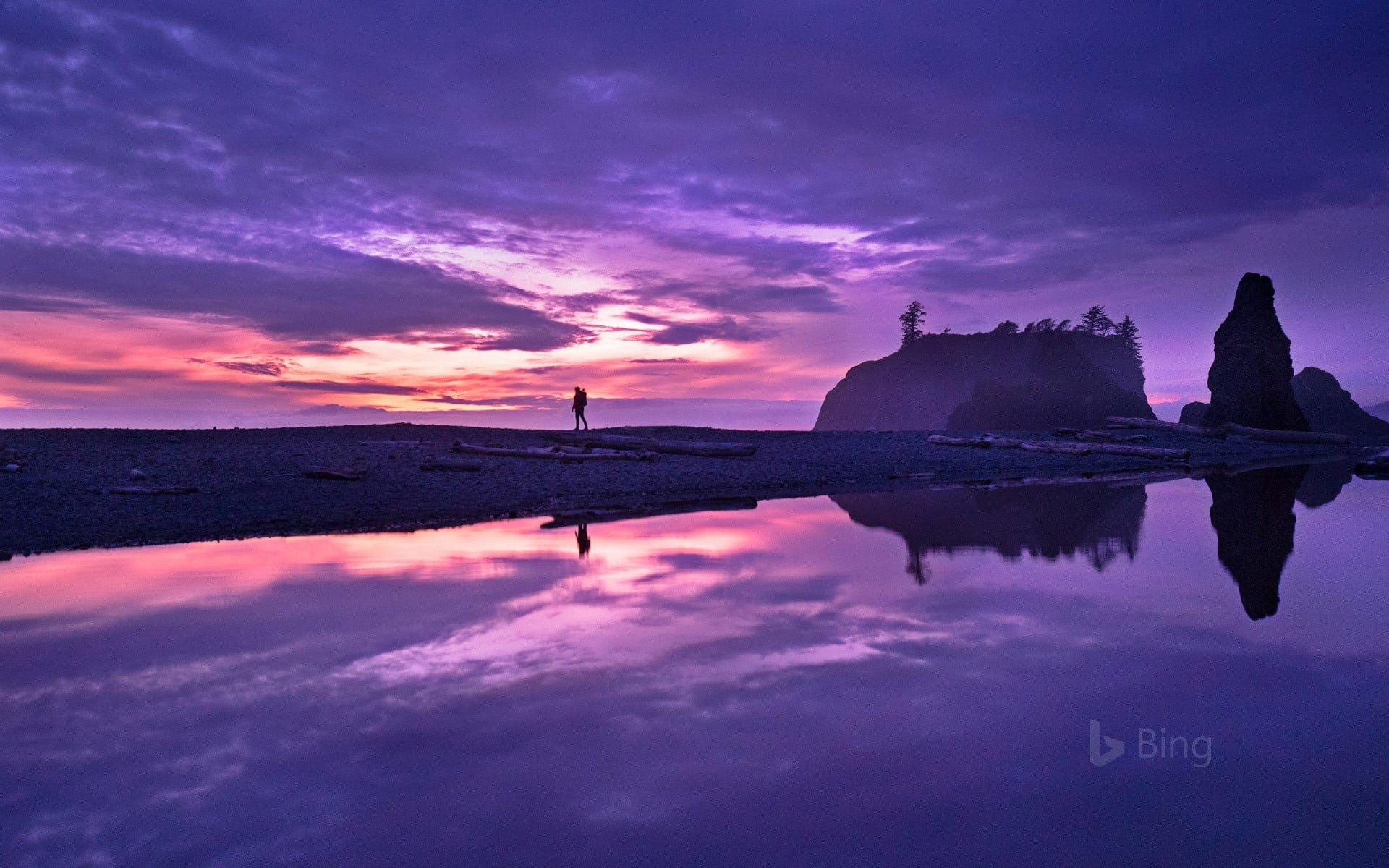 national, sky, land, b, dusk, 1080P, idyllic, park, purple, washington, scenics - nature, no people, olympic, nature, lagoon, tranquility, tranquil scene, HD Wallpaper