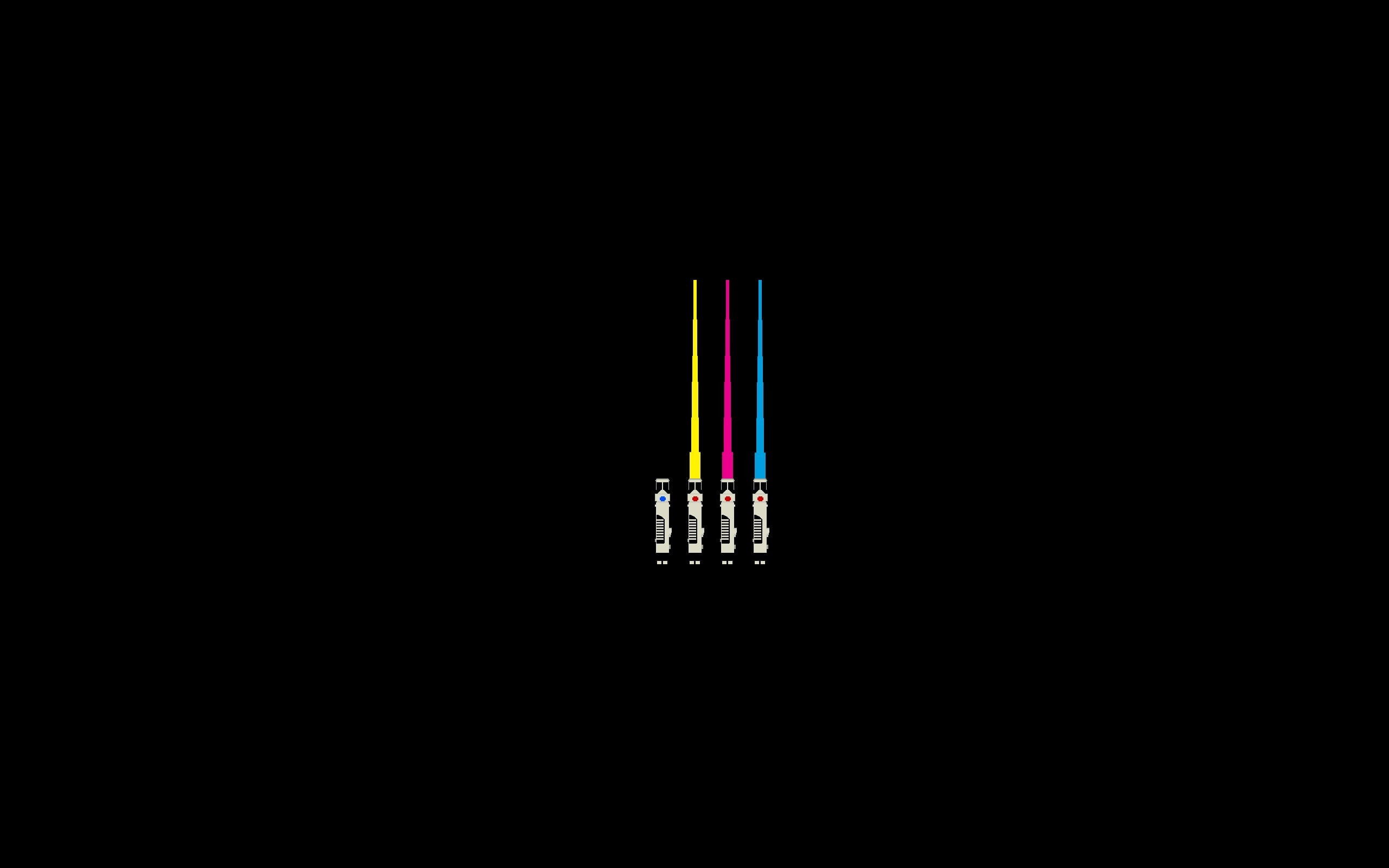 Star Wars, minimalism, Lightsaber, CMYK, 2K, HD Wallpaper